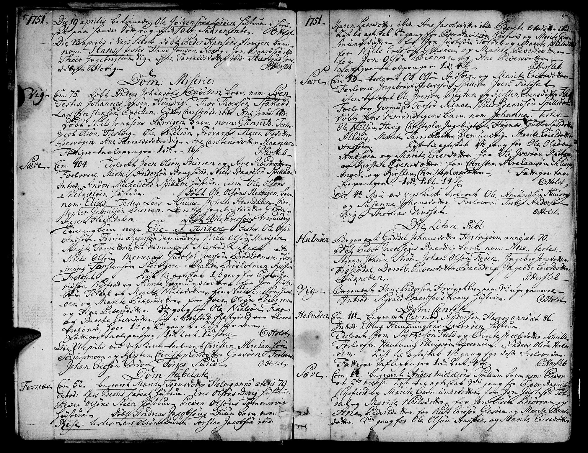 Ministerialprotokoller, klokkerbøker og fødselsregistre - Nord-Trøndelag, SAT/A-1458/773/L0607: Parish register (official) no. 773A01, 1751-1783, p. 4-5