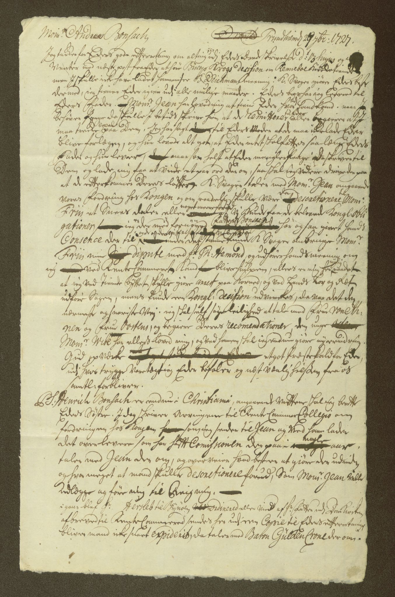 Horneman, AV/SAT-PA-0236/G/L0130: Familiebrev og dokumenter: Bonsach, 1727-1763, p. 12