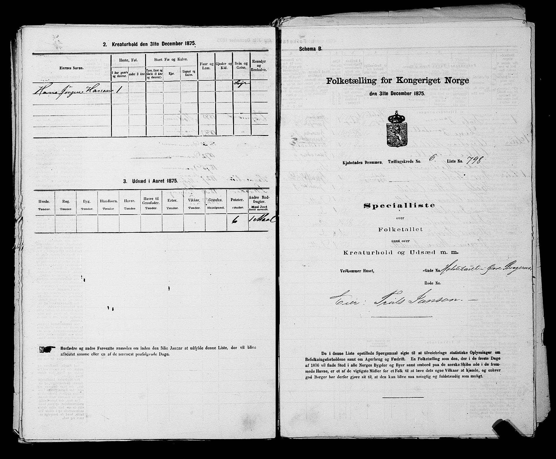 SAKO, 1875 census for 0602 Drammen, 1875, p. 616