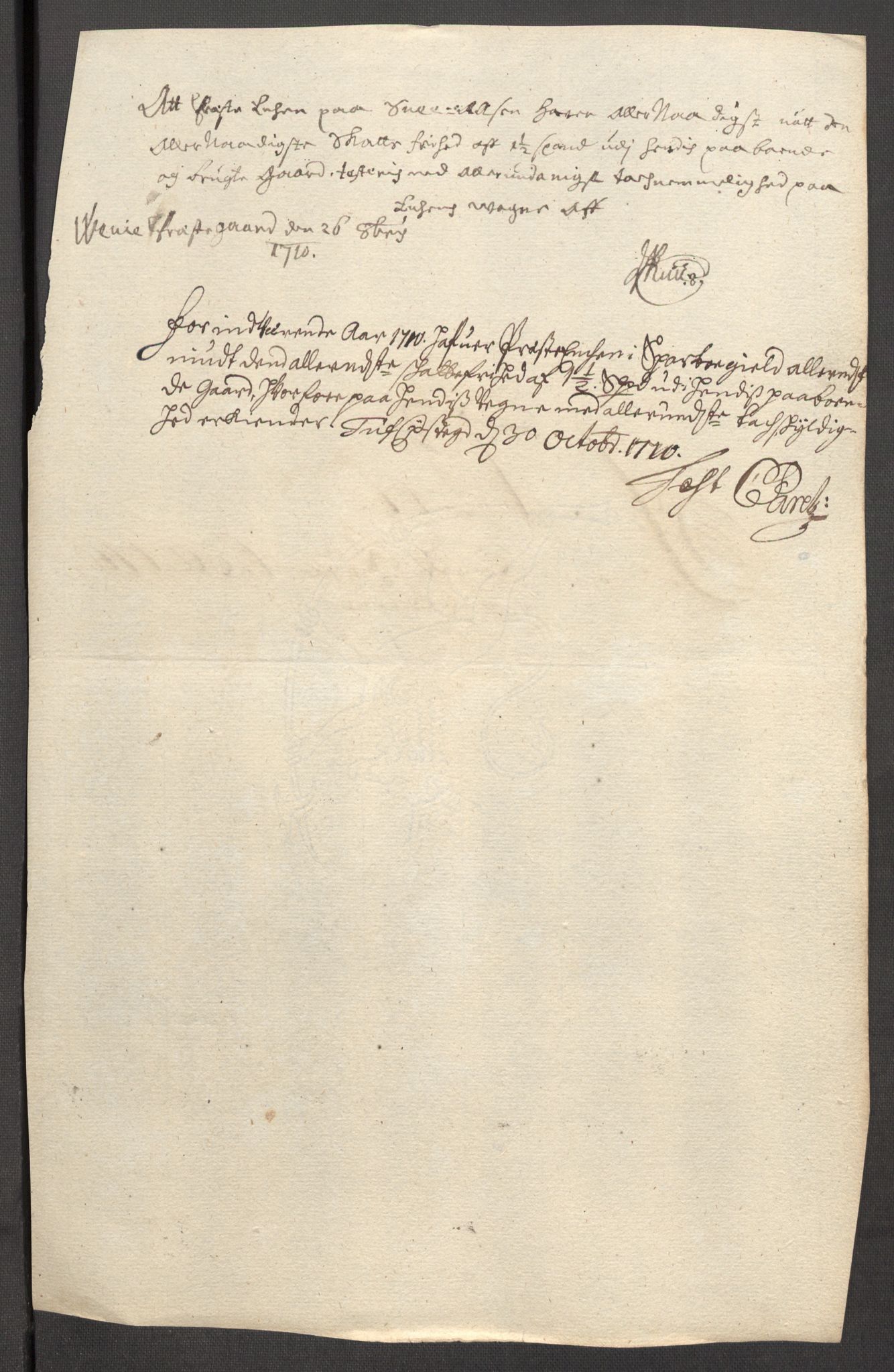 Rentekammeret inntil 1814, Reviderte regnskaper, Fogderegnskap, RA/EA-4092/R63/L4318: Fogderegnskap Inderøy, 1710, p. 185