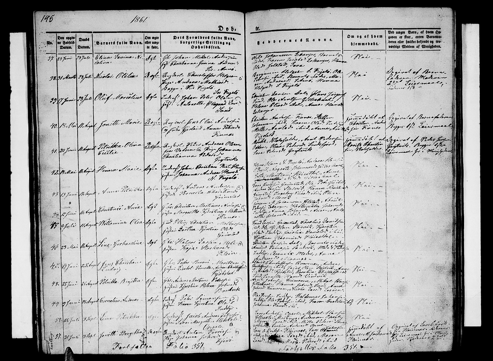 Ministerialprotokoller, klokkerbøker og fødselsregistre - Nordland, SAT/A-1459/805/L0106: Parish register (copy) no. 805C02, 1841-1861, p. 145