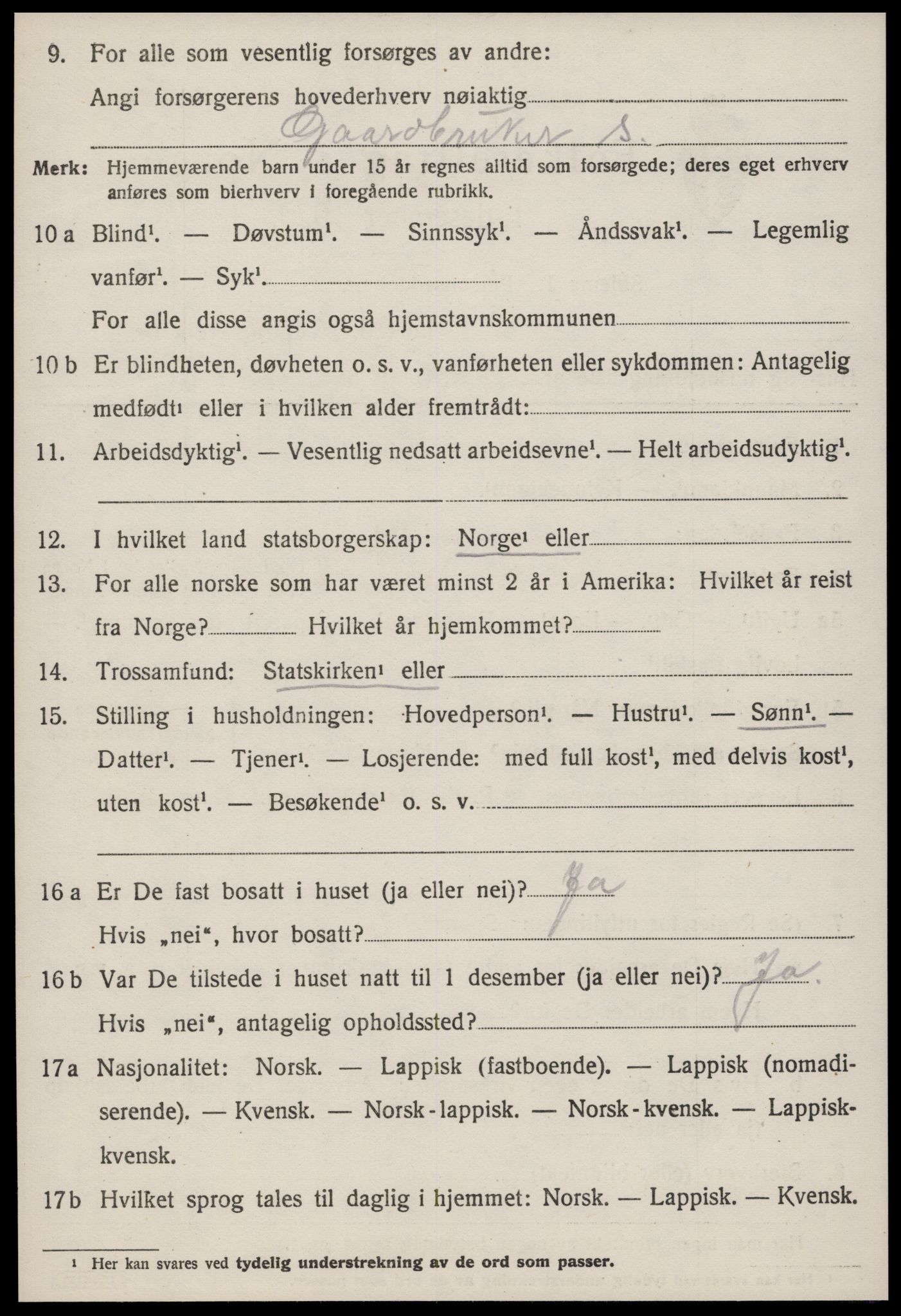 SAT, 1920 census for Geitastrand, 1920, p. 1386