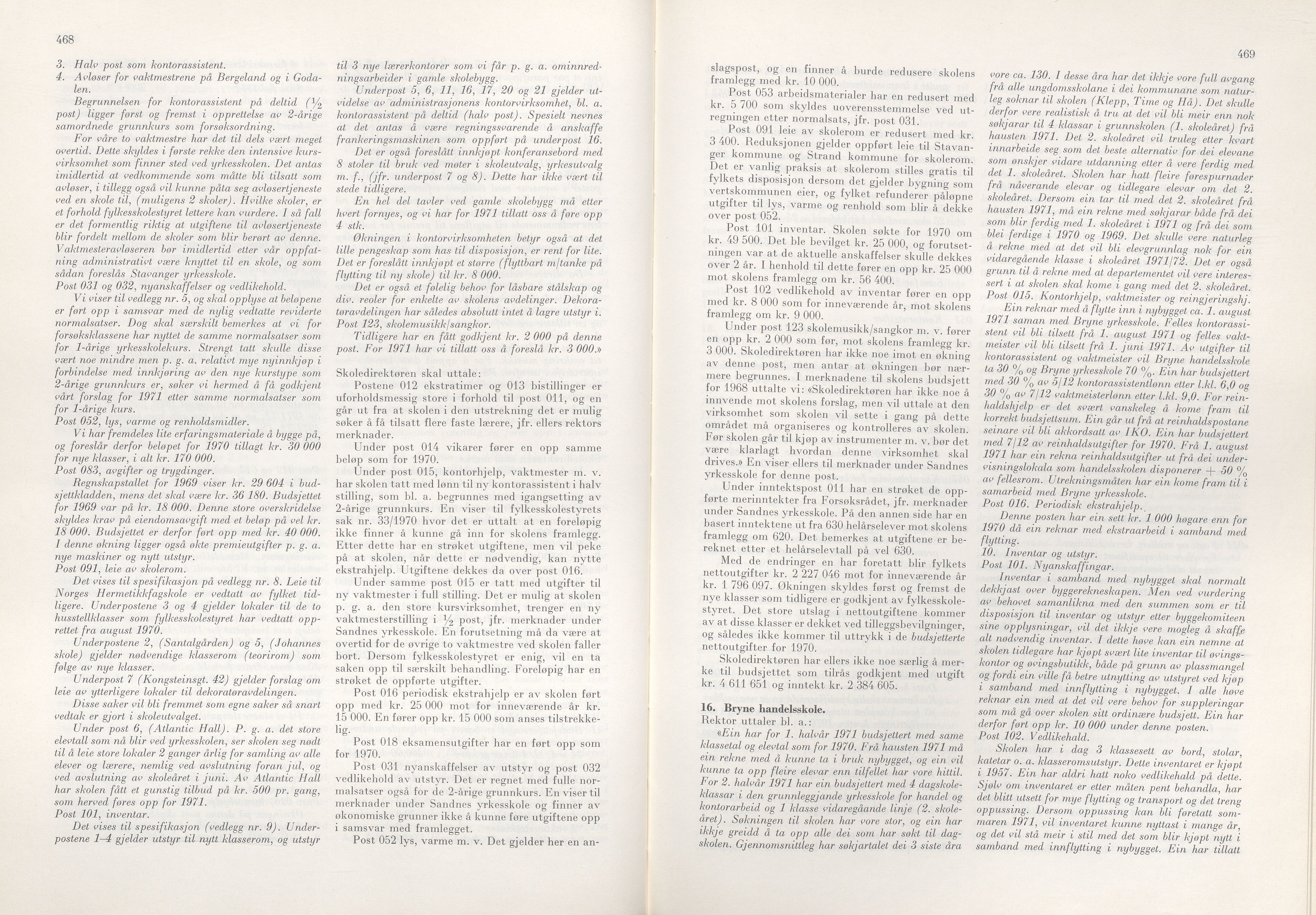 Rogaland fylkeskommune - Fylkesrådmannen , IKAR/A-900/A/Aa/Aaa/L0090: Møtebok , 1970, p. 468-469