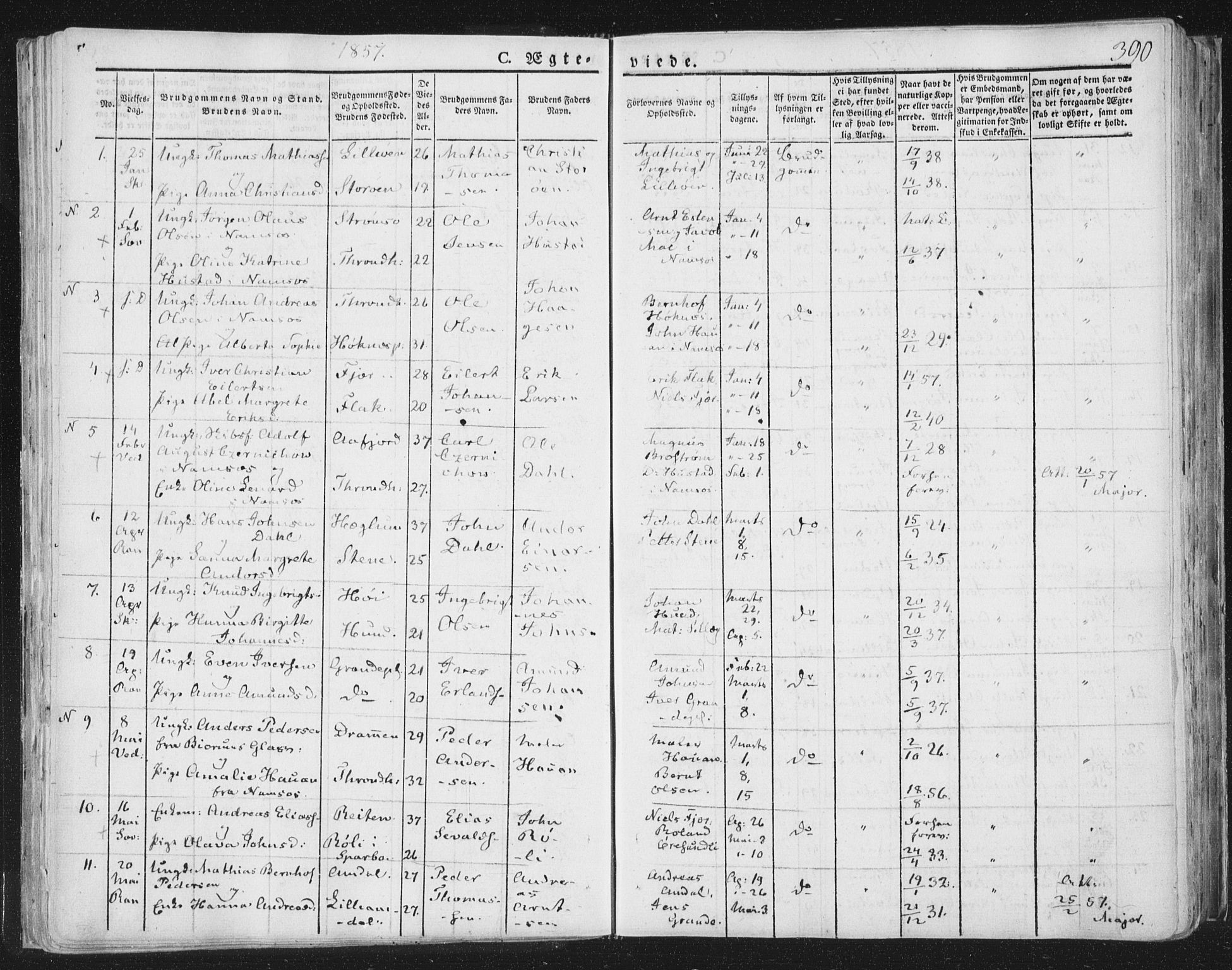 Ministerialprotokoller, klokkerbøker og fødselsregistre - Nord-Trøndelag, SAT/A-1458/764/L0552: Parish register (official) no. 764A07b, 1824-1865, p. 390