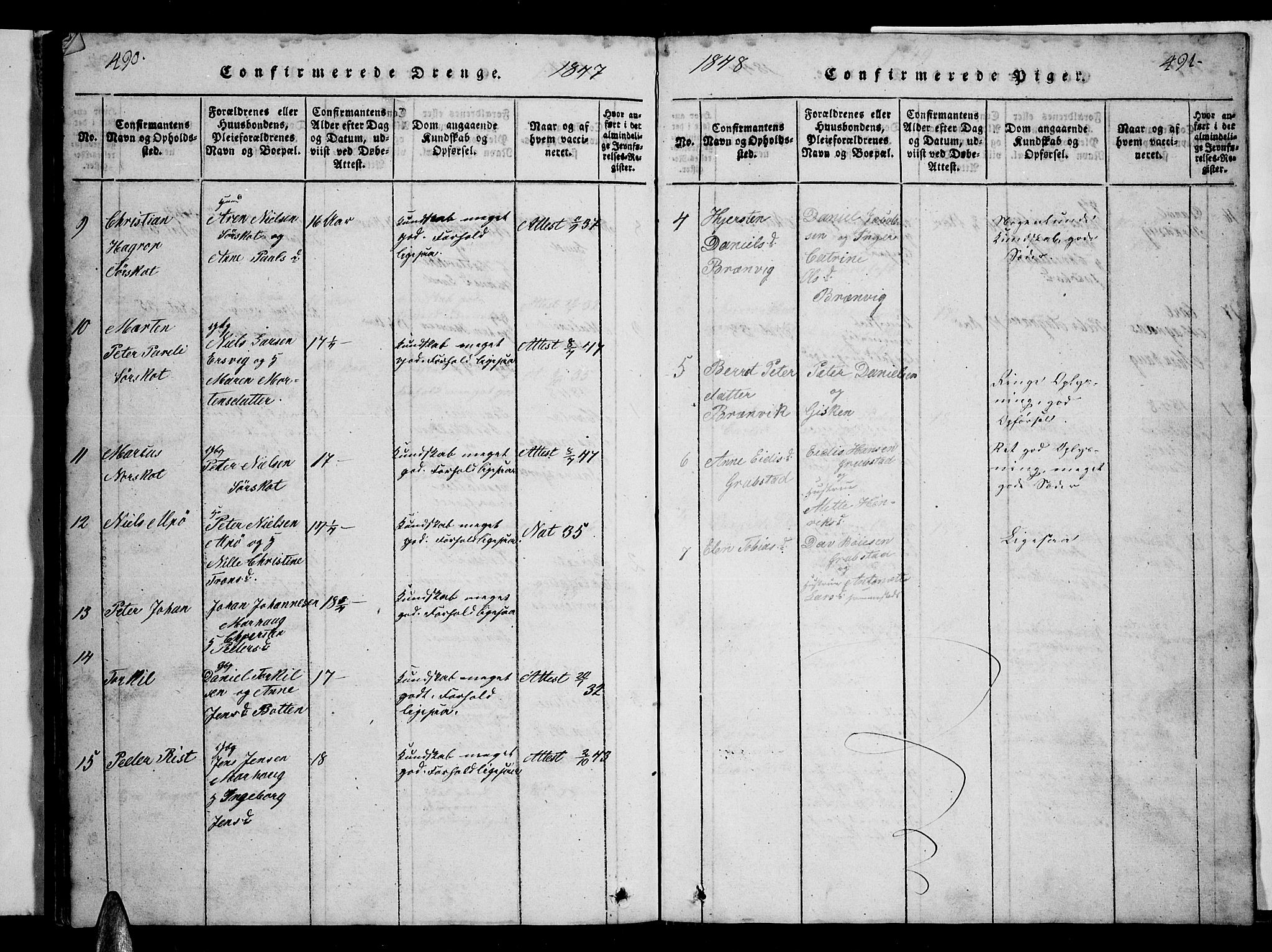 Ministerialprotokoller, klokkerbøker og fødselsregistre - Nordland, AV/SAT-A-1459/857/L0826: Parish register (copy) no. 857C01, 1821-1852, p. 490-491