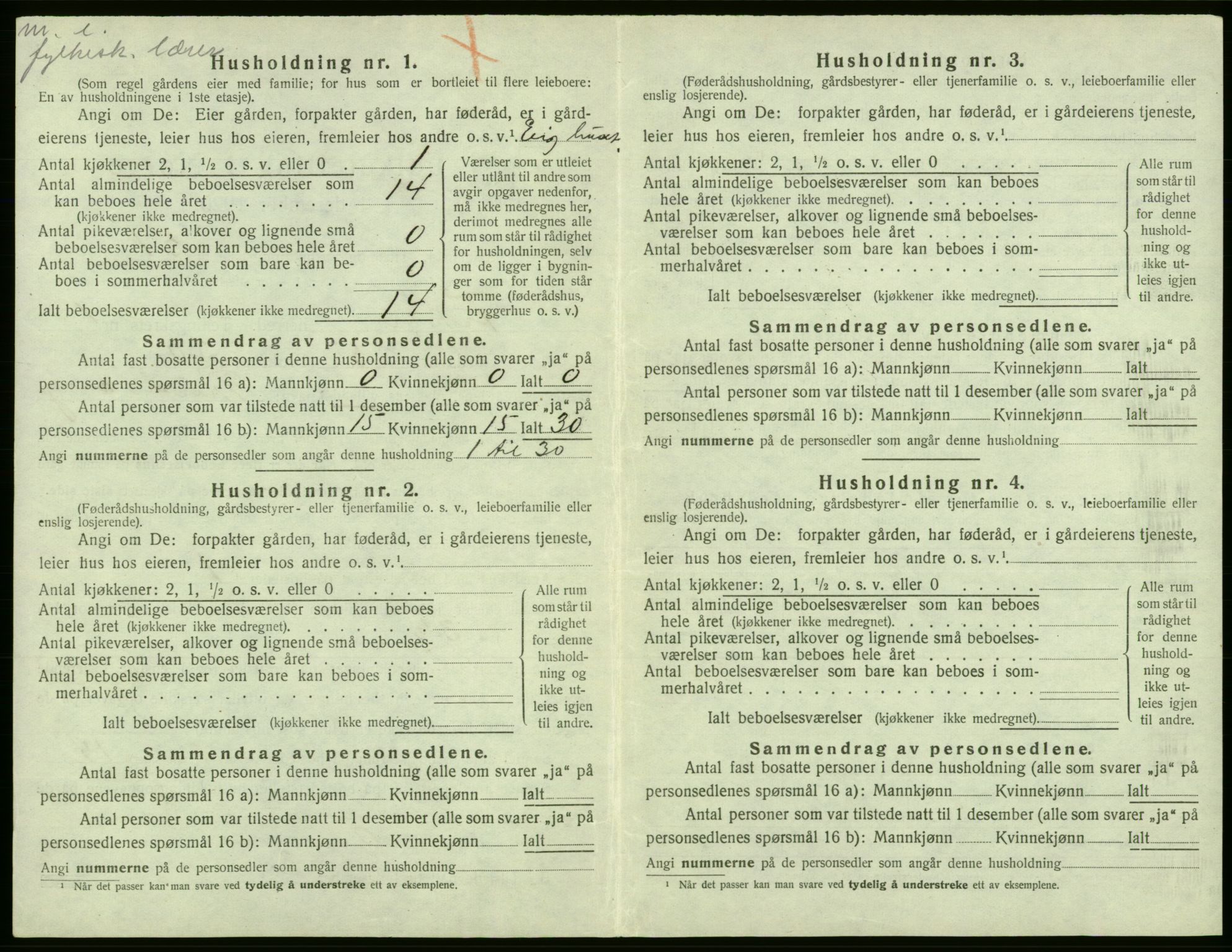 SAB, 1920 census for Fitjar, 1920, p. 827