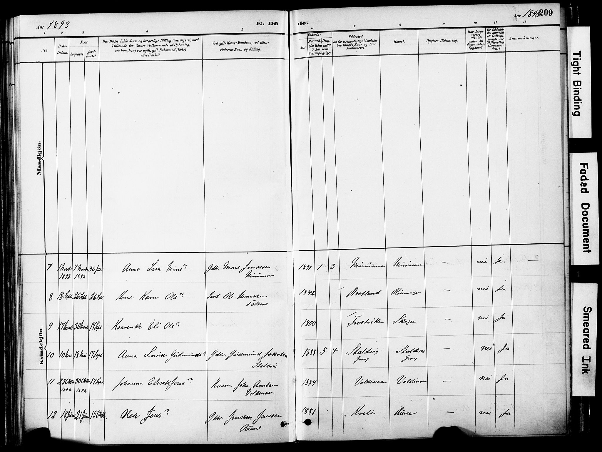 Ministerialprotokoller, klokkerbøker og fødselsregistre - Nord-Trøndelag, SAT/A-1458/755/L0494: Parish register (official) no. 755A03, 1882-1902, p. 209