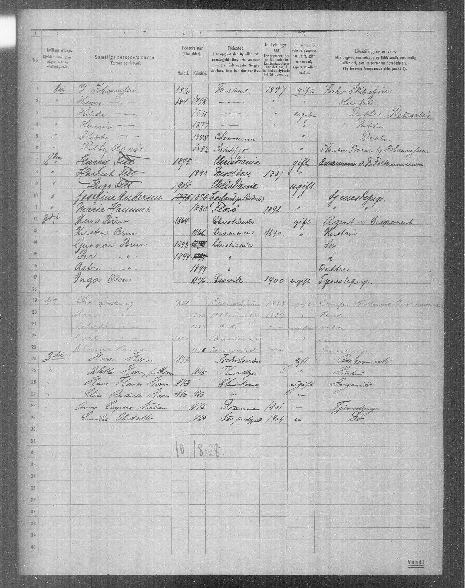 OBA, Municipal Census 1904 for Kristiania, 1904, p. 14804