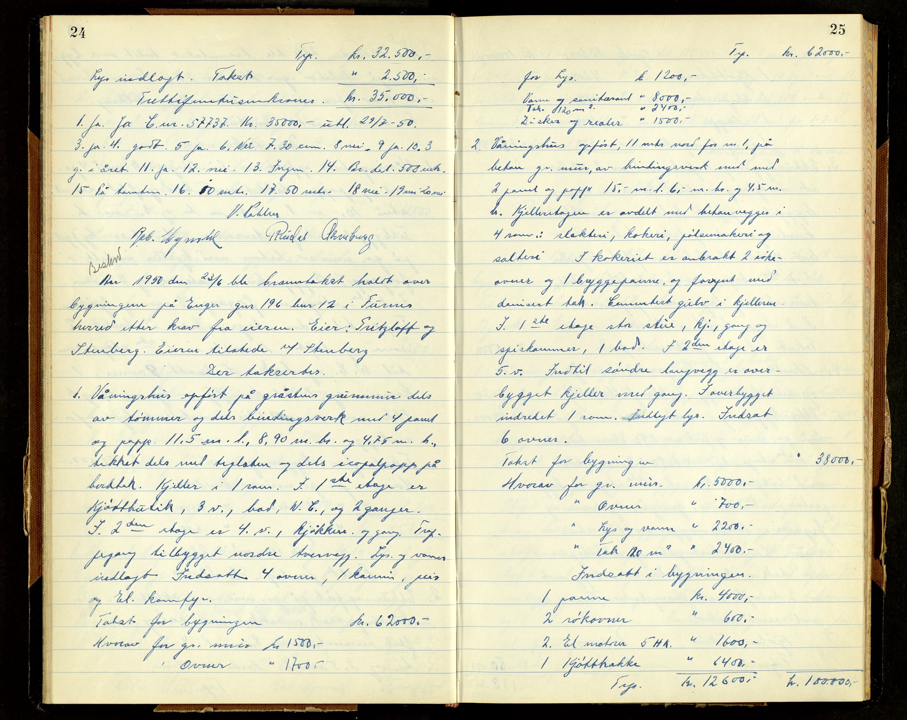 Norges Brannkasse, Furnes, AV/SAH-NBRANF-004/F/L0005: Branntakstprotokoll, 1950-1958, p. 24-25