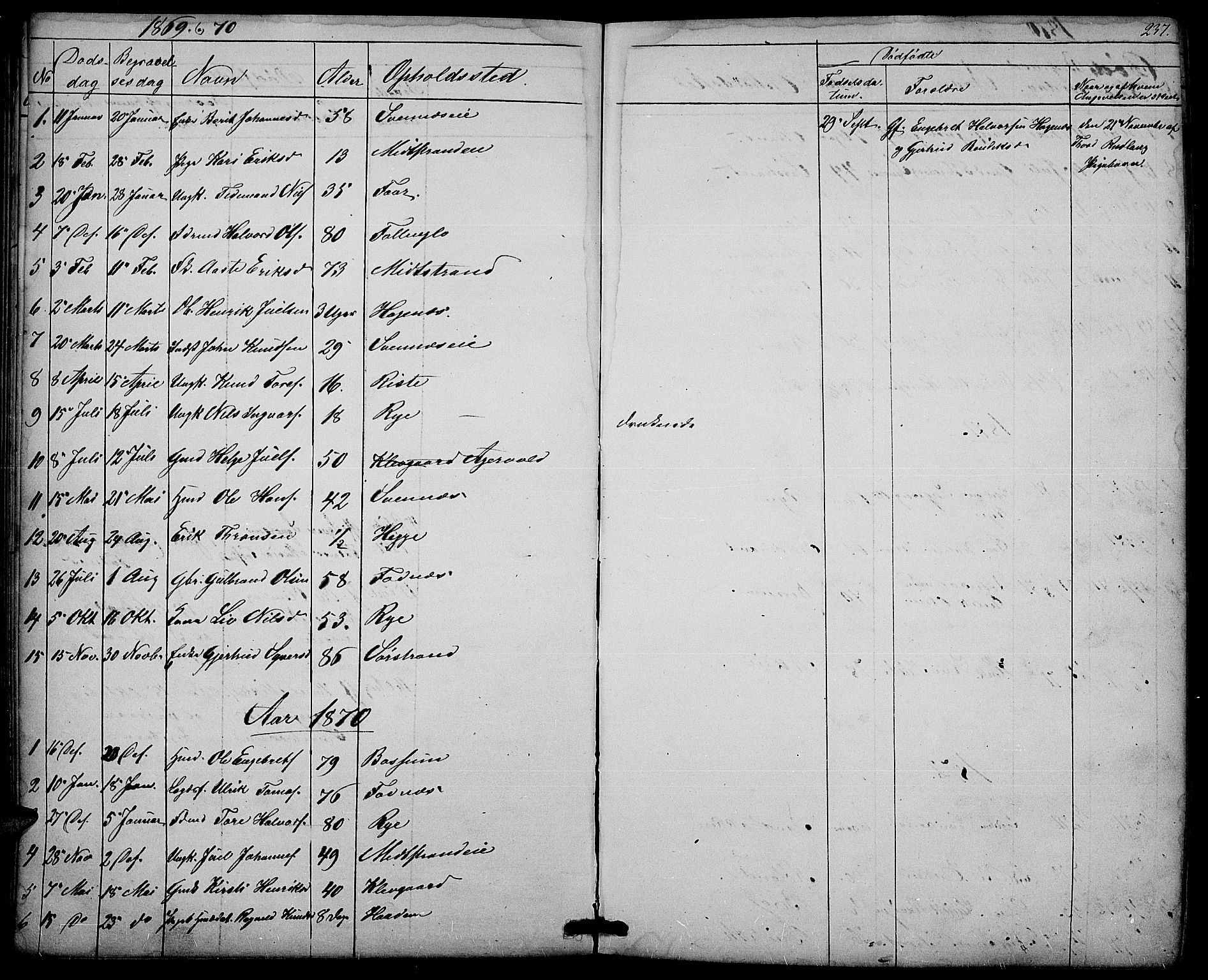 Nord-Aurdal prestekontor, SAH/PREST-132/H/Ha/Hab/L0003: Parish register (copy) no. 3, 1842-1882, p. 237