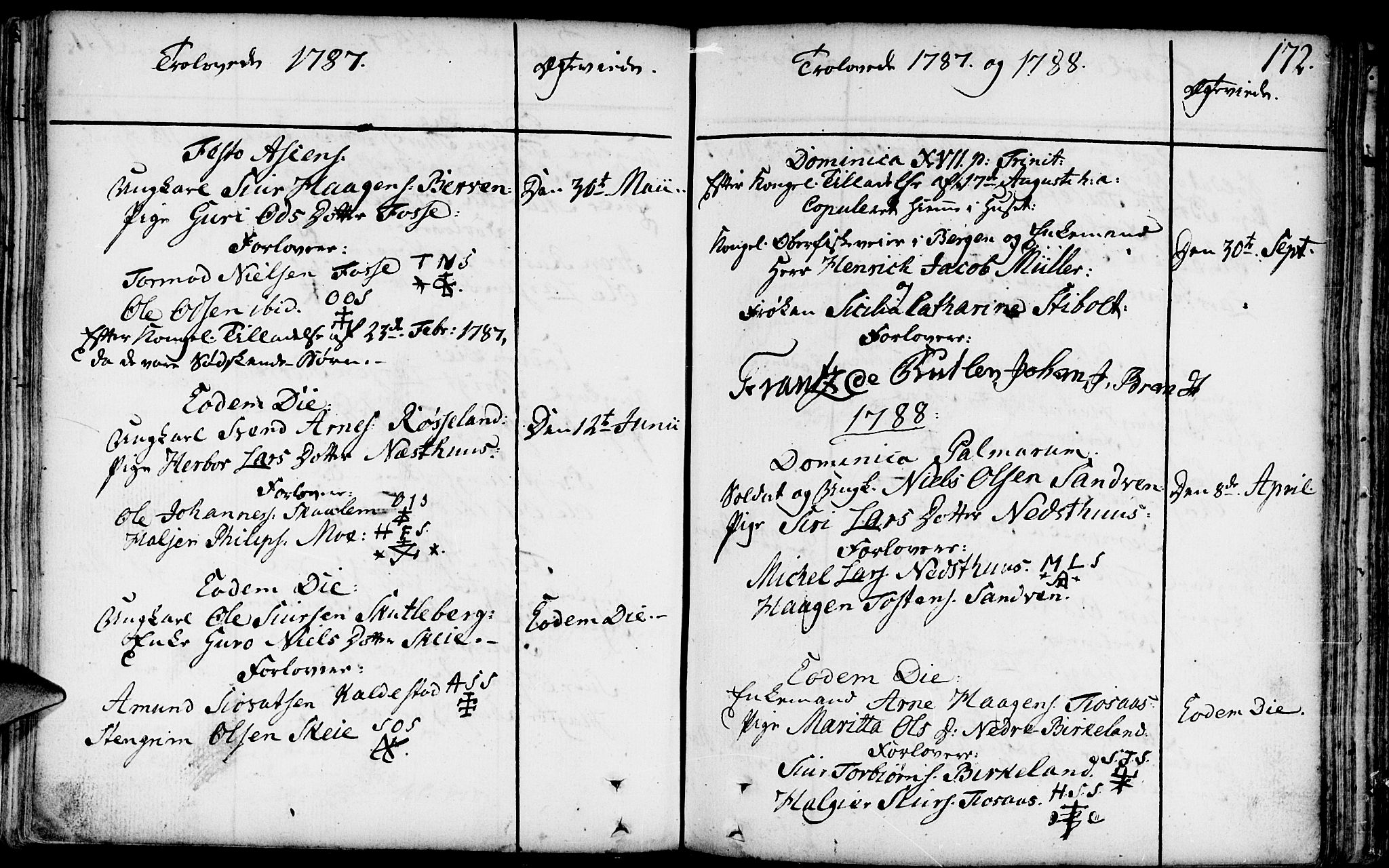 Kvam sokneprestembete, SAB/A-76201/H/Haa: Parish register (official) no. A 3, 1743-1795, p. 172