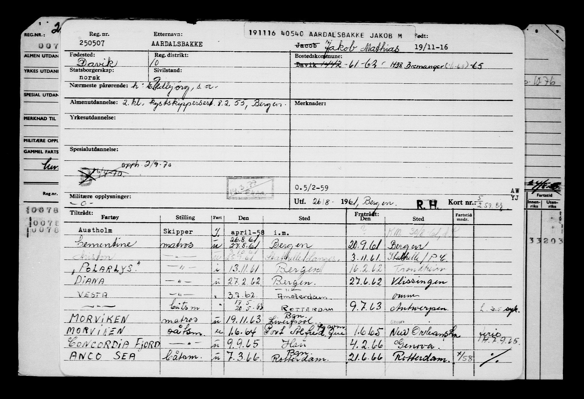 Direktoratet for sjømenn, AV/RA-S-3545/G/Gb/L0144: Hovedkort, 1916, p. 90