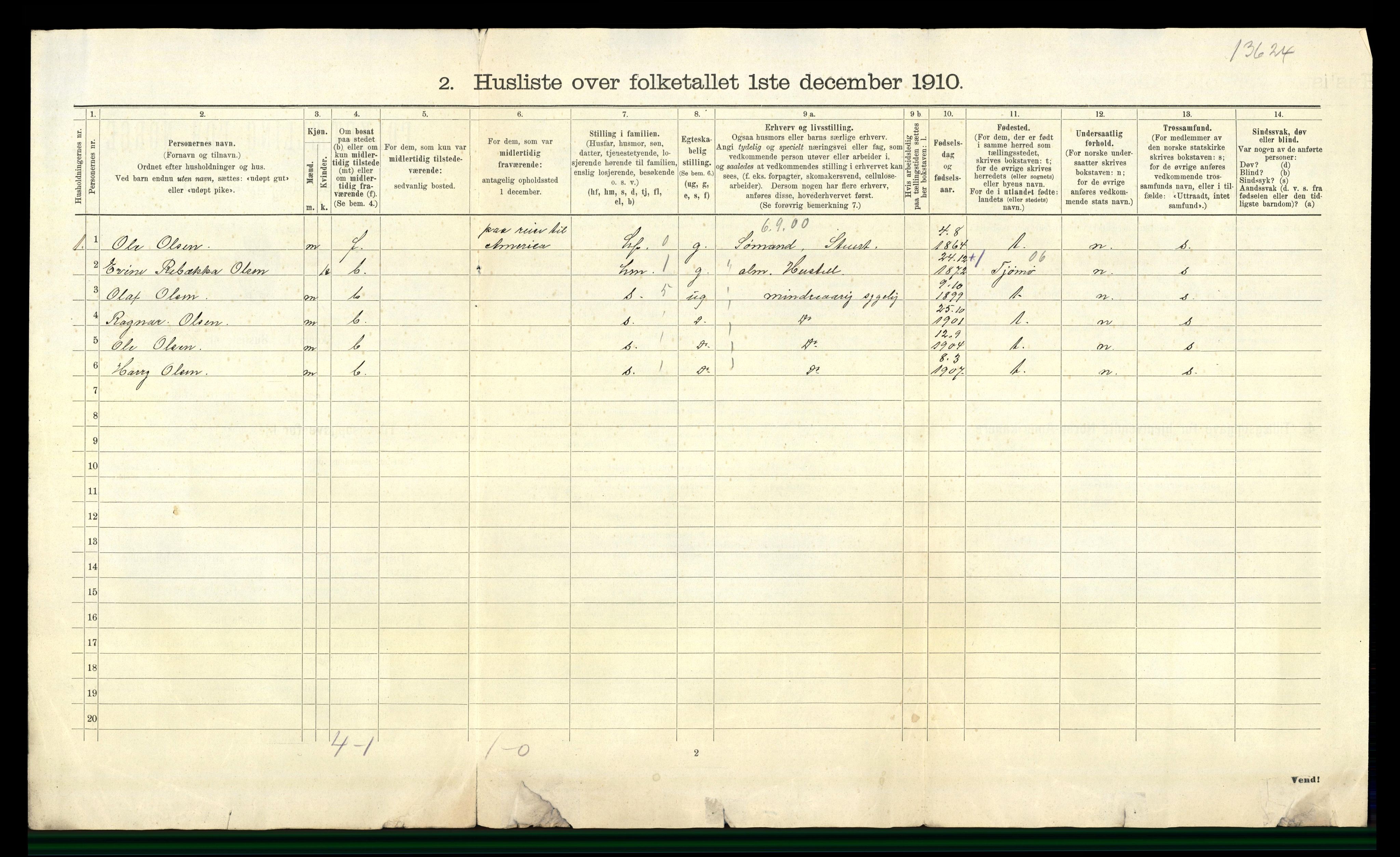 RA, 1910 census for Nøtterøy, 1910, p. 1611