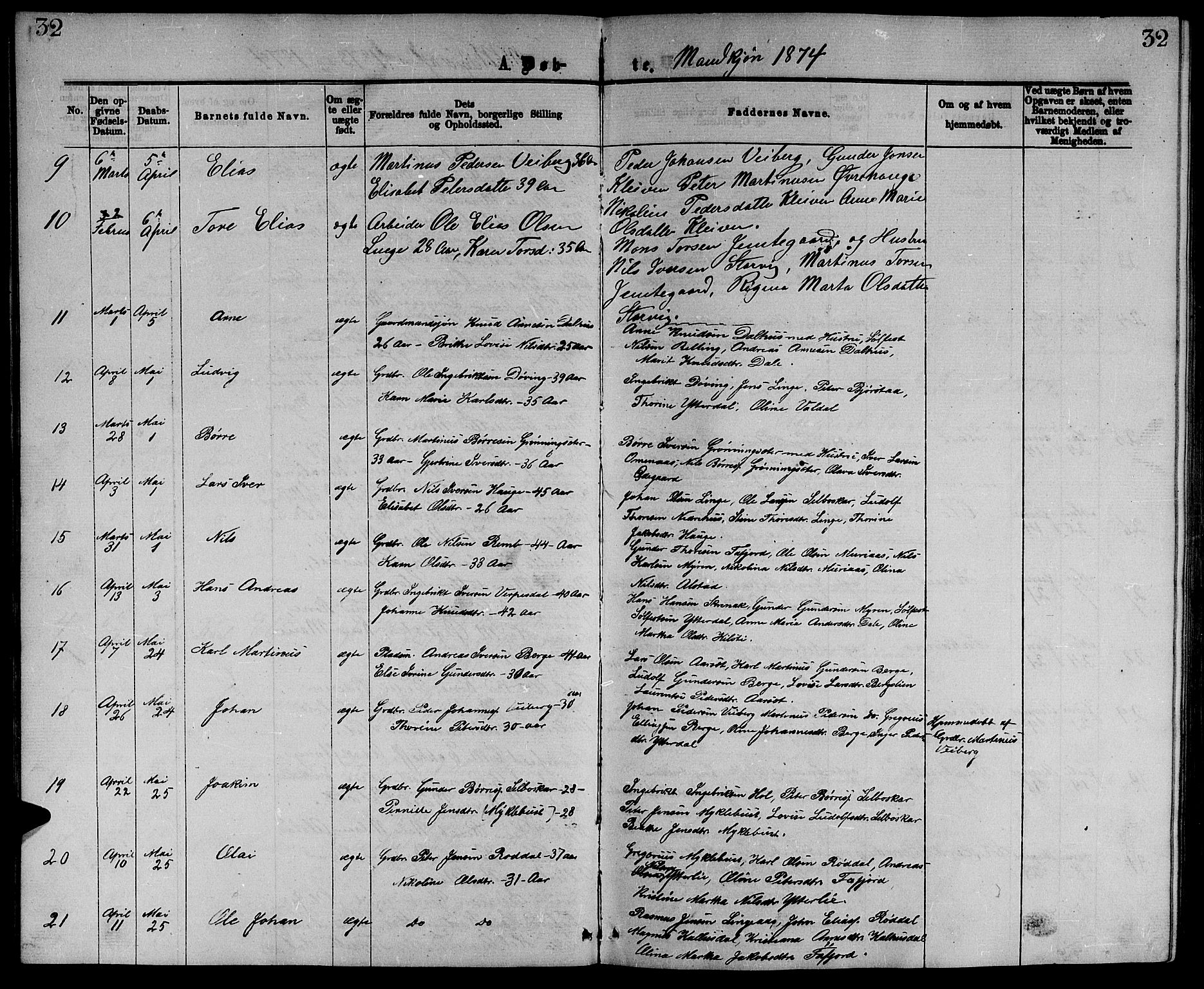 Ministerialprotokoller, klokkerbøker og fødselsregistre - Møre og Romsdal, AV/SAT-A-1454/519/L0262: Parish register (copy) no. 519C03, 1866-1884, p. 32