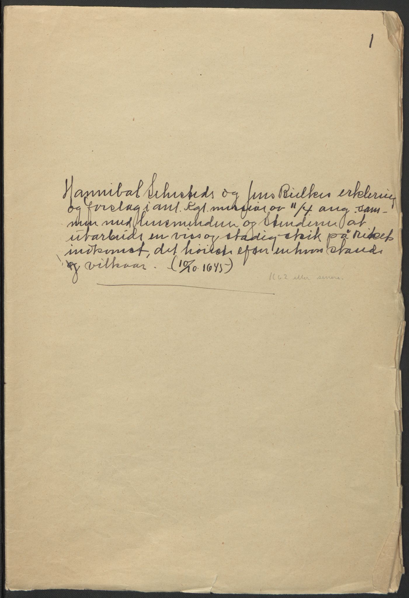 Rentekammeret inntil 1814, Realistisk ordnet avdeling, AV/RA-EA-4070/L/L0001/0004: Rentekammerdokumentene vedrørende Landkommissariatet, Landkommisjonen og skattene i Norge. Landkommissarienes relasjoner: / Dokumenter angående Landkommissariatet og skattene i Norge, 1662-1663