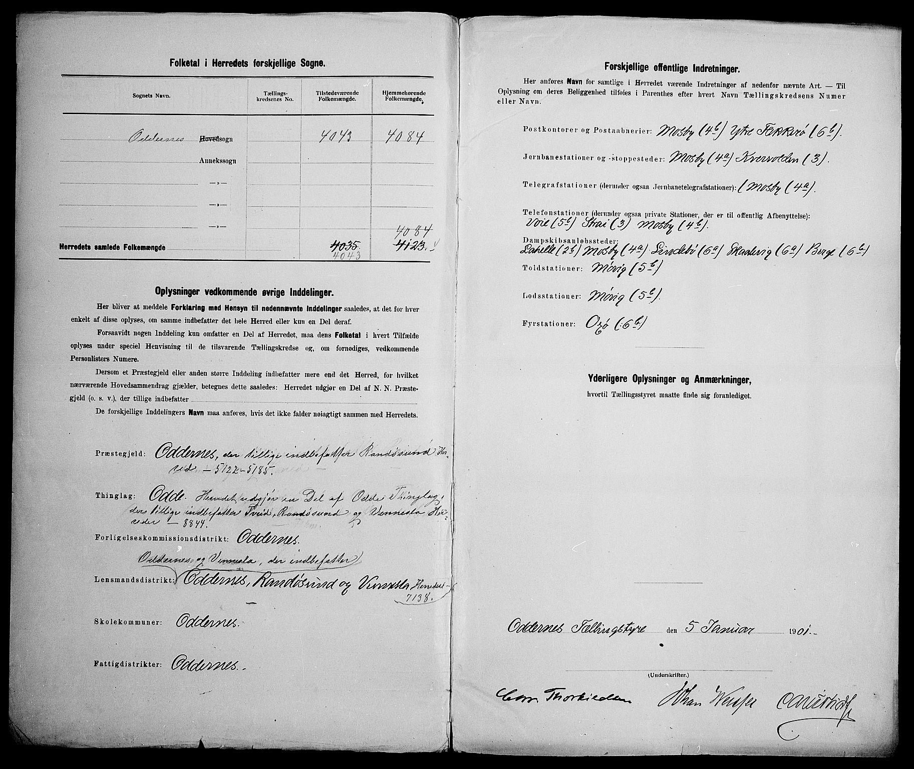 SAK, 1900 census for Oddernes, 1900, p. 4