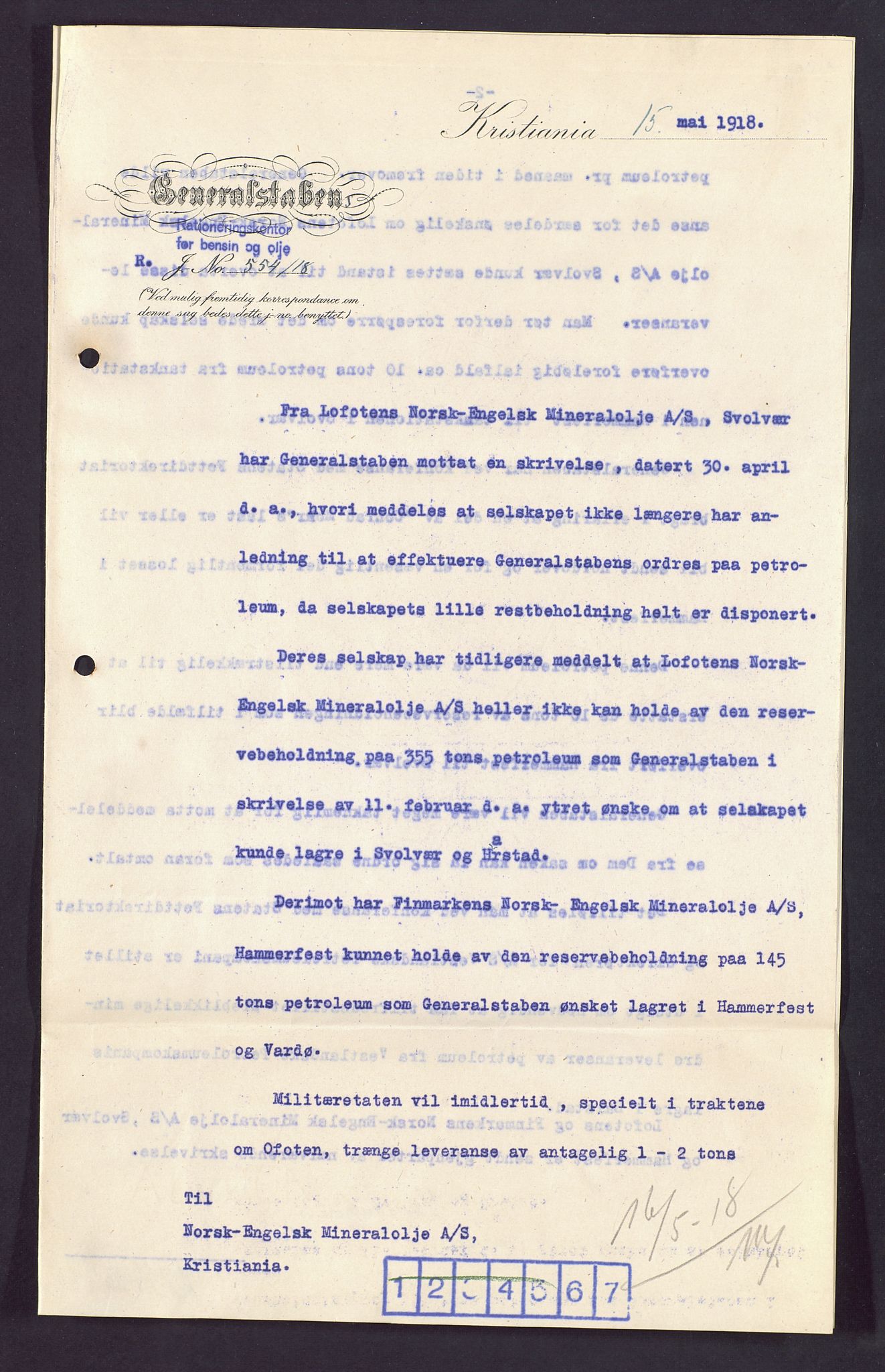 Pa 1521 - A/S Norske Shell, AV/SAST-A-101915/E/Ea/Eaa/L0003: Sjefskorrespondanse, 1918, p. 6