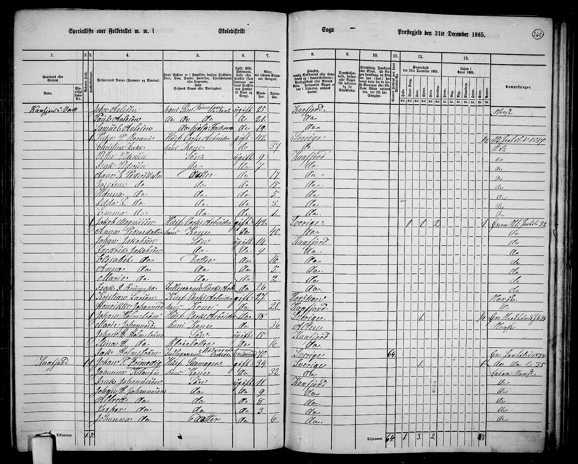 RA, 1865 census for Alta, 1865, p. 88