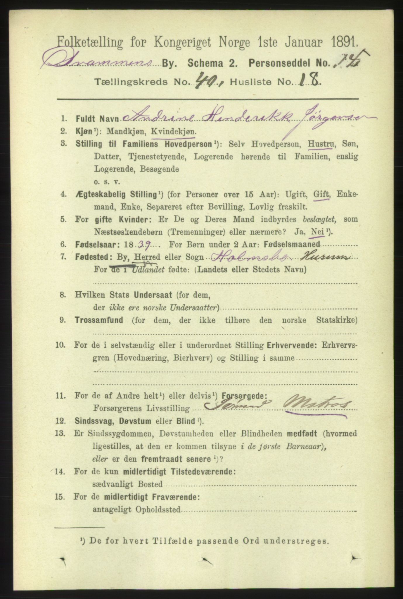 RA, 1891 census for 0602 Drammen, 1891, p. 23912