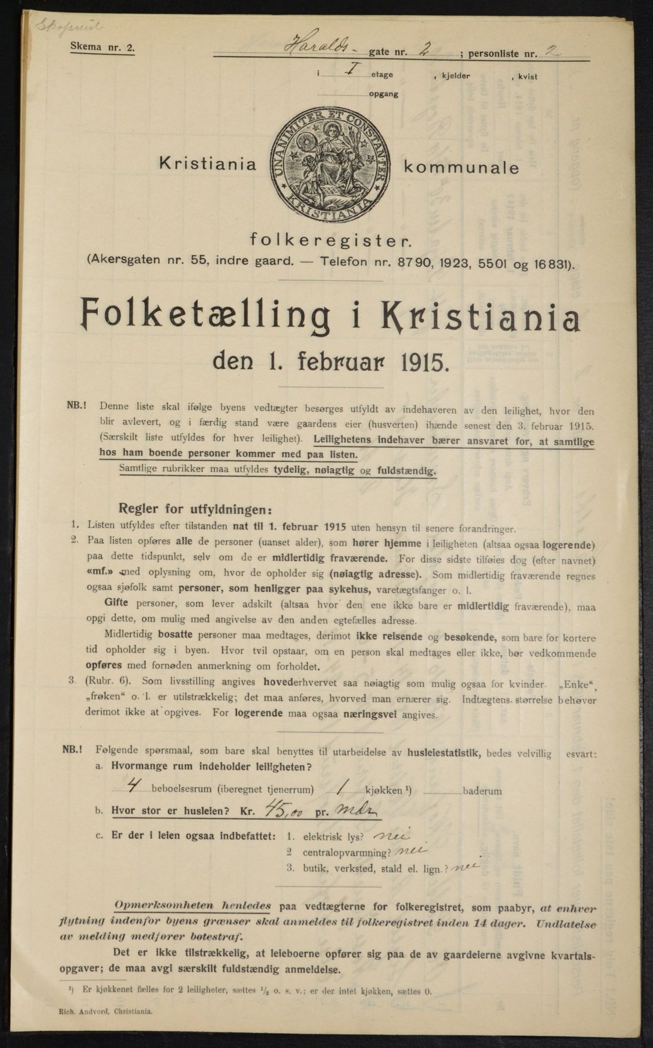 OBA, Municipal Census 1915 for Kristiania, 1915, p. 34647