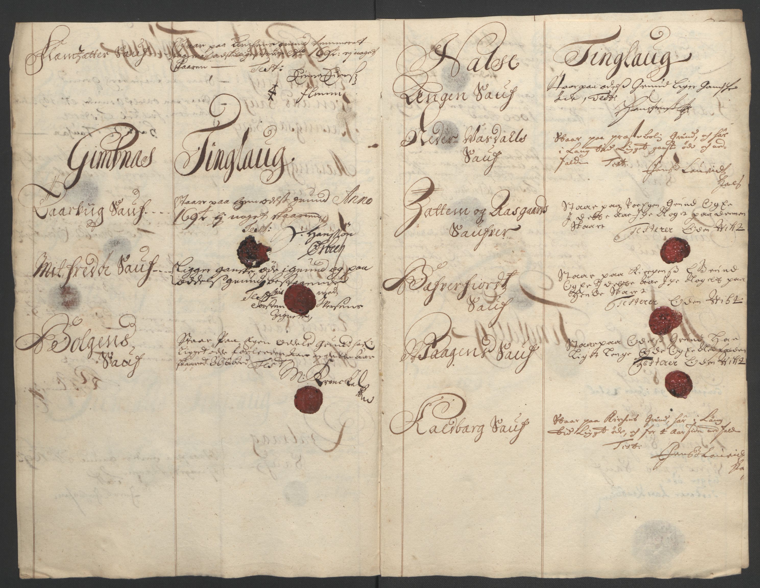 Rentekammeret inntil 1814, Reviderte regnskaper, Fogderegnskap, AV/RA-EA-4092/R56/L3736: Fogderegnskap Nordmøre, 1694-1696, p. 89
