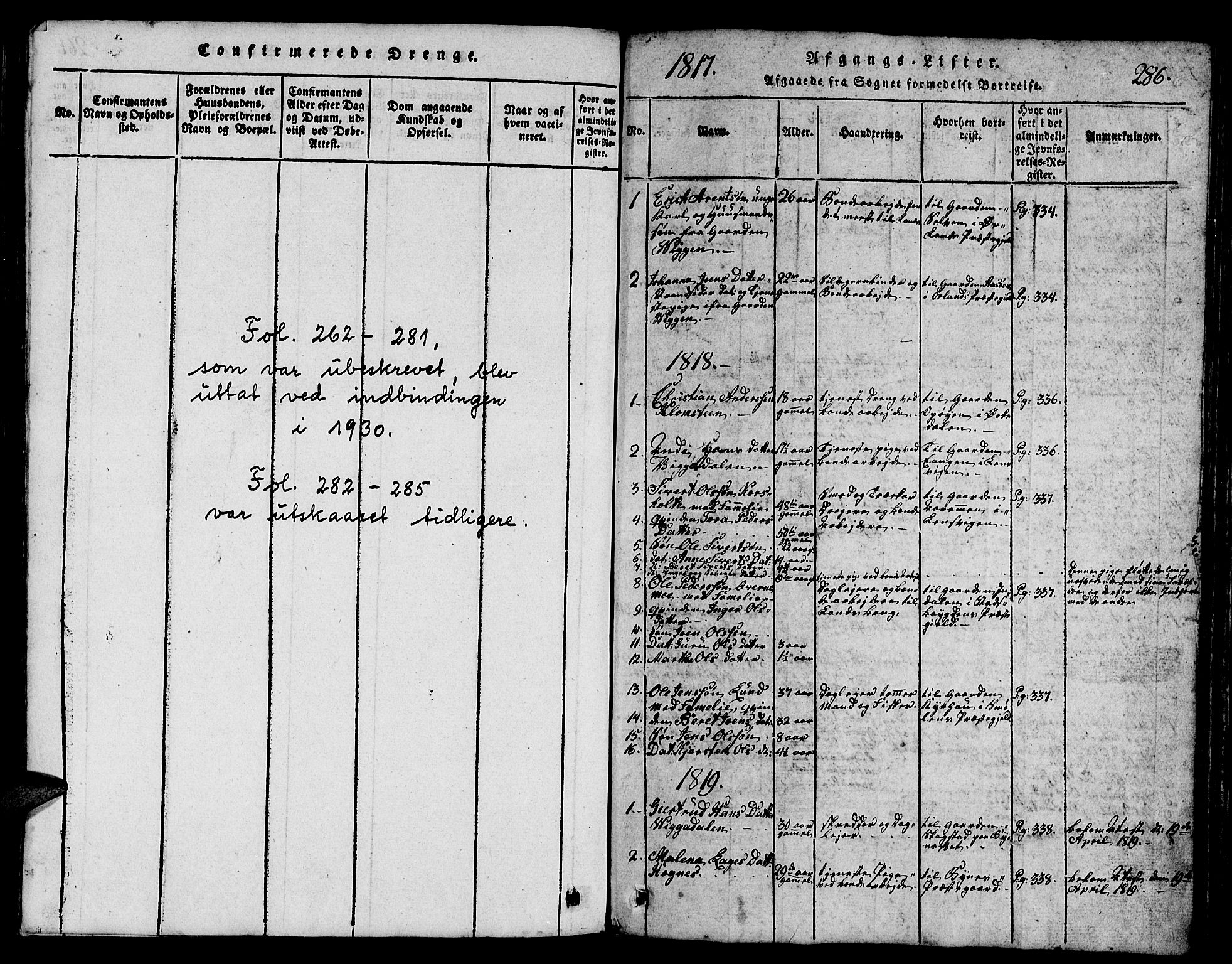 Ministerialprotokoller, klokkerbøker og fødselsregistre - Sør-Trøndelag, SAT/A-1456/665/L0776: Parish register (copy) no. 665C01, 1817-1837, p. 286
