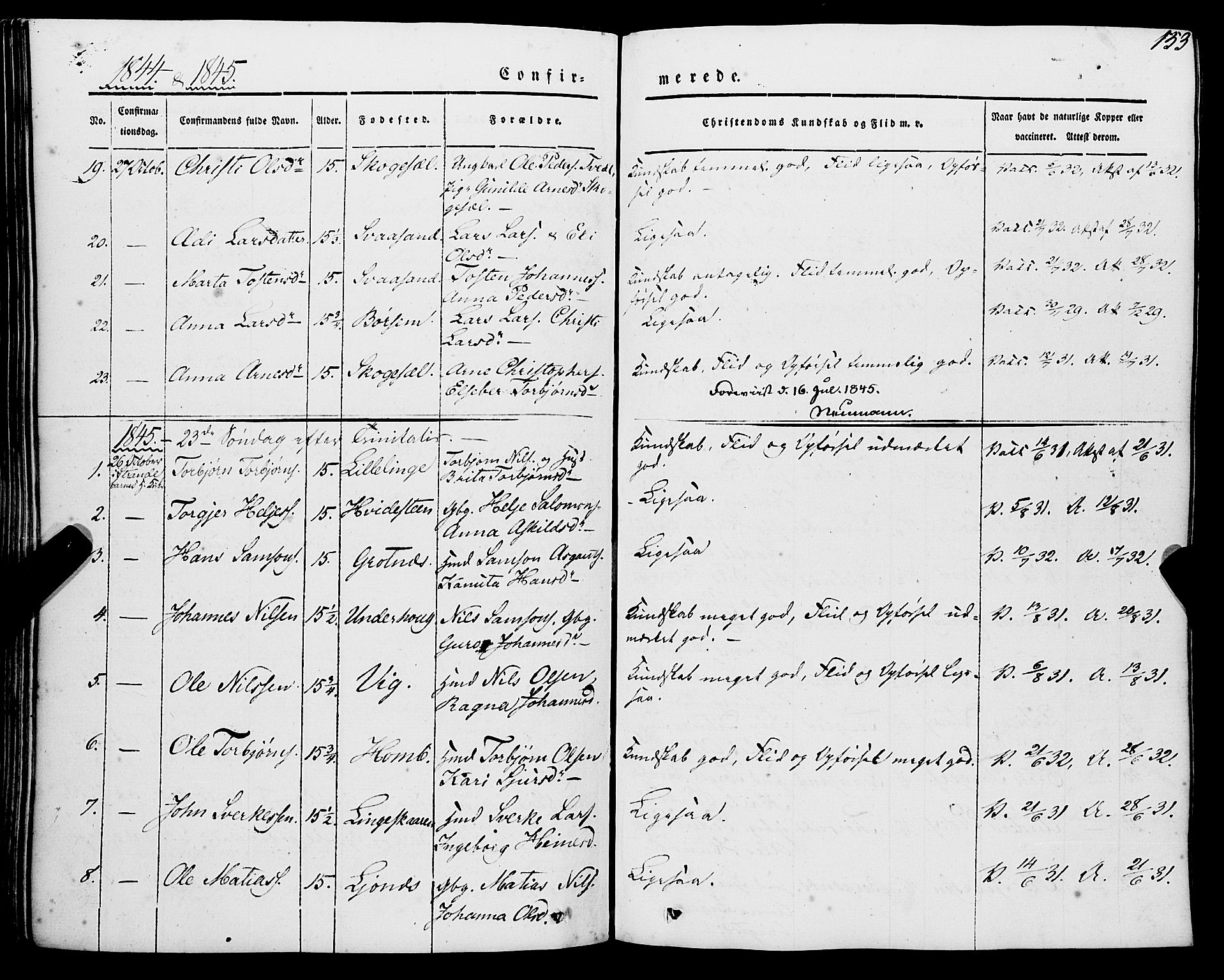 Strandebarm sokneprestembete, AV/SAB-A-78401/H/Haa: Parish register (official) no. A 7, 1844-1872, p. 153