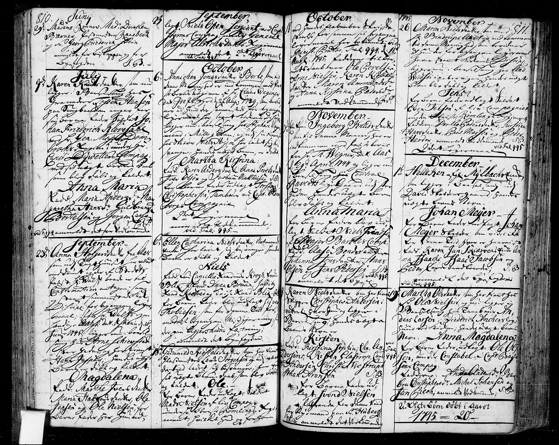 Oslo domkirke Kirkebøker, SAO/A-10752/F/Fa/L0004: Parish register (official) no. 4, 1743-1786, p. 810-811