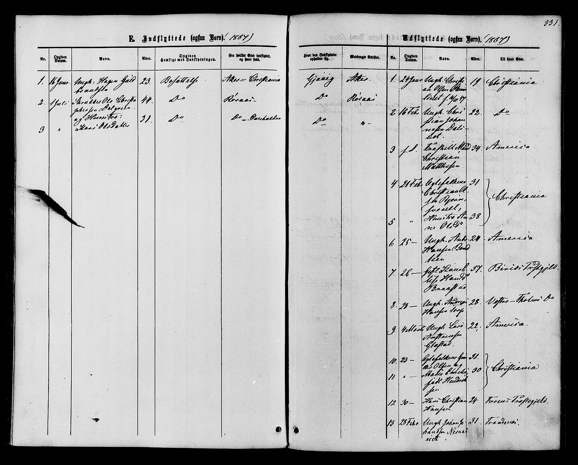 Vardal prestekontor, SAH/PREST-100/H/Ha/Haa/L0007: Parish register (official) no. 7, 1867-1878, p. 331