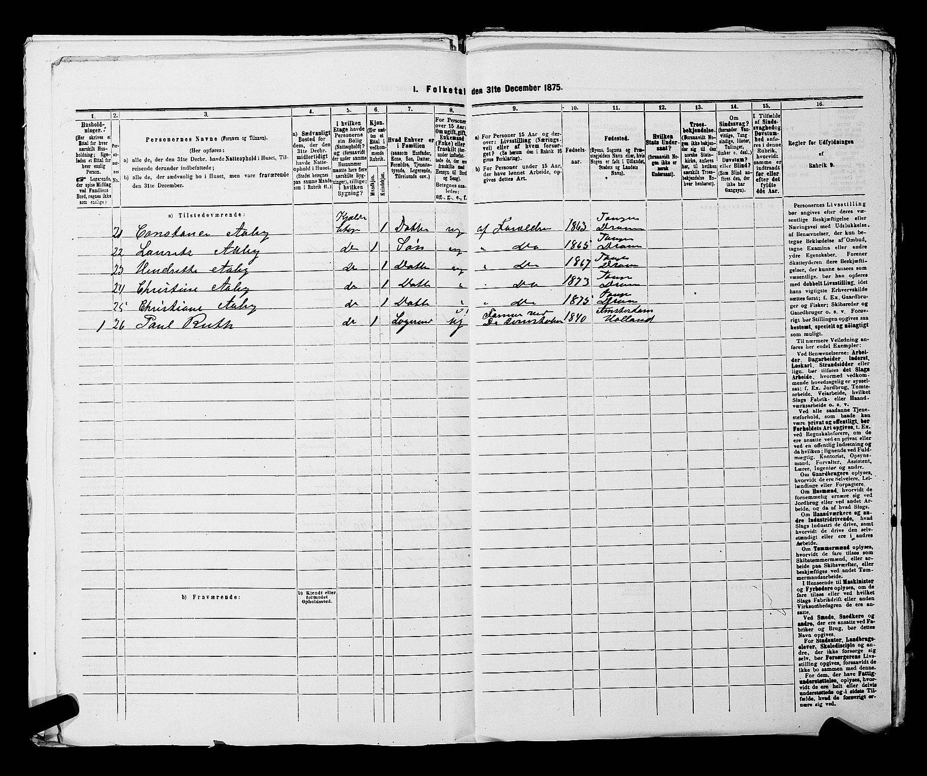 SAKO, 1875 census for 0602 Drammen, 1875, p. 3656