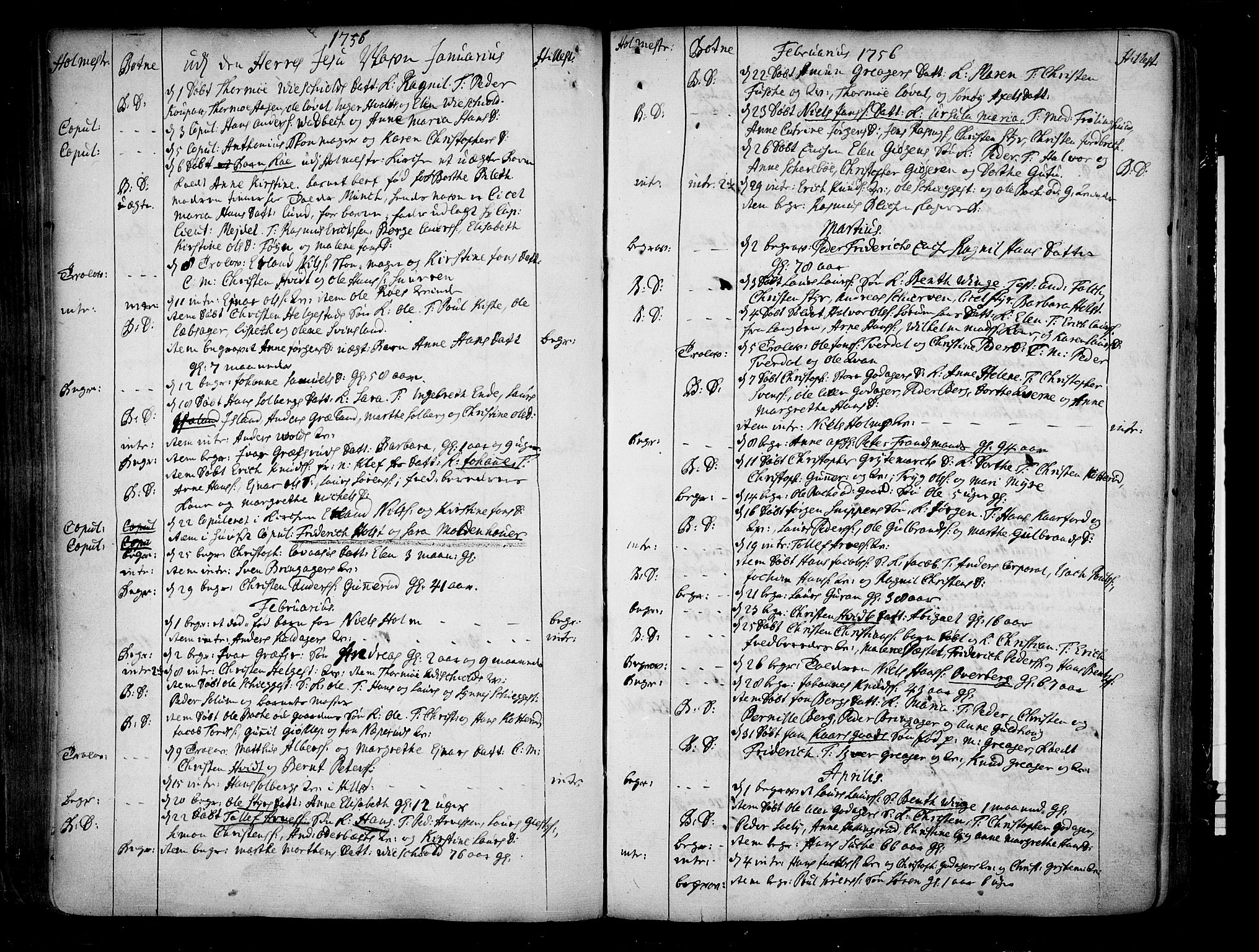 Botne kirkebøker, AV/SAKO-A-340/F/Fa/L0001a: Parish register (official) no. I 1A, 1707-1778, p. 204-205