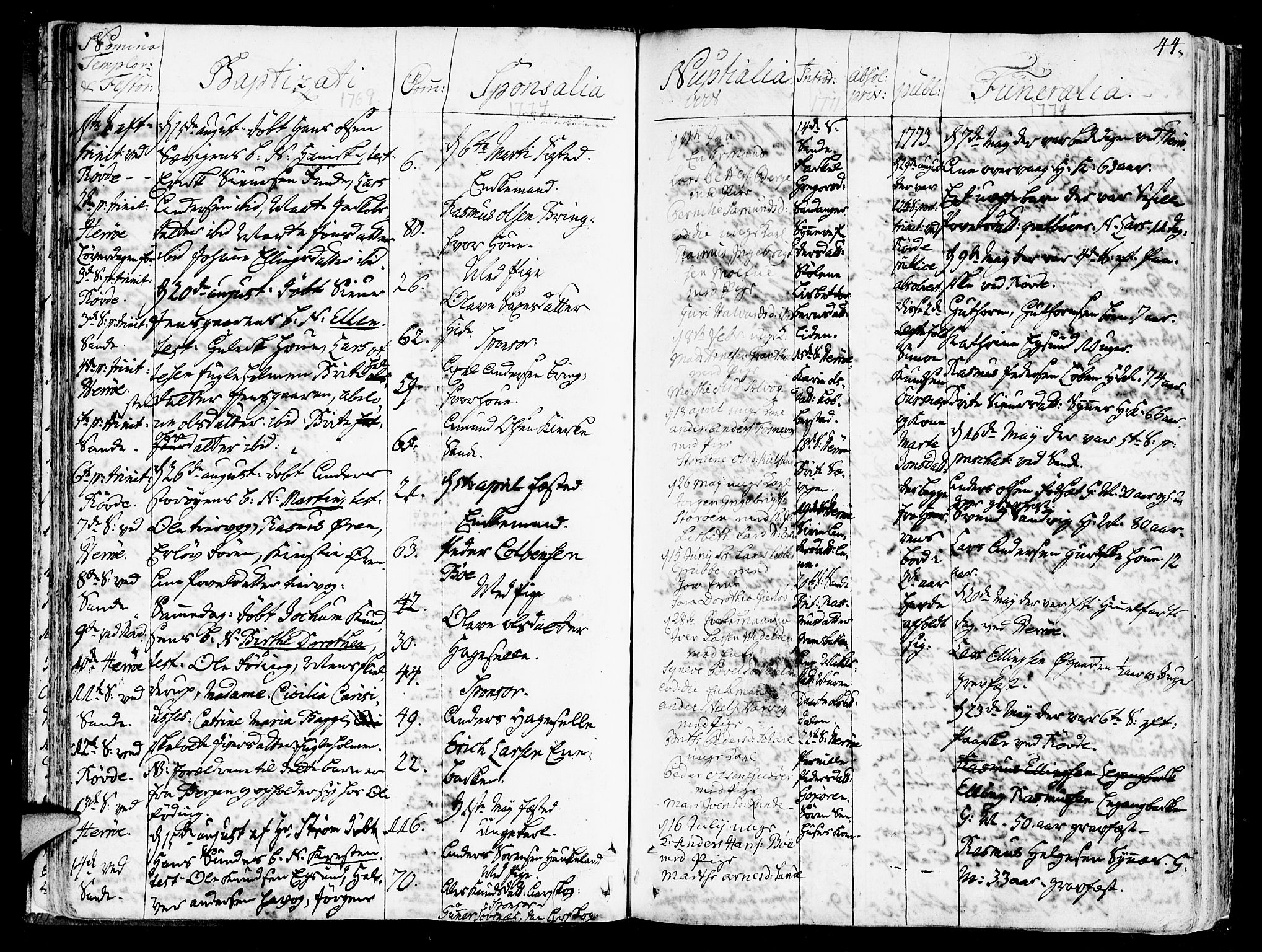 Ministerialprotokoller, klokkerbøker og fødselsregistre - Møre og Romsdal, SAT/A-1454/507/L0067: Parish register (official) no. 507A02, 1767-1788, p. 44