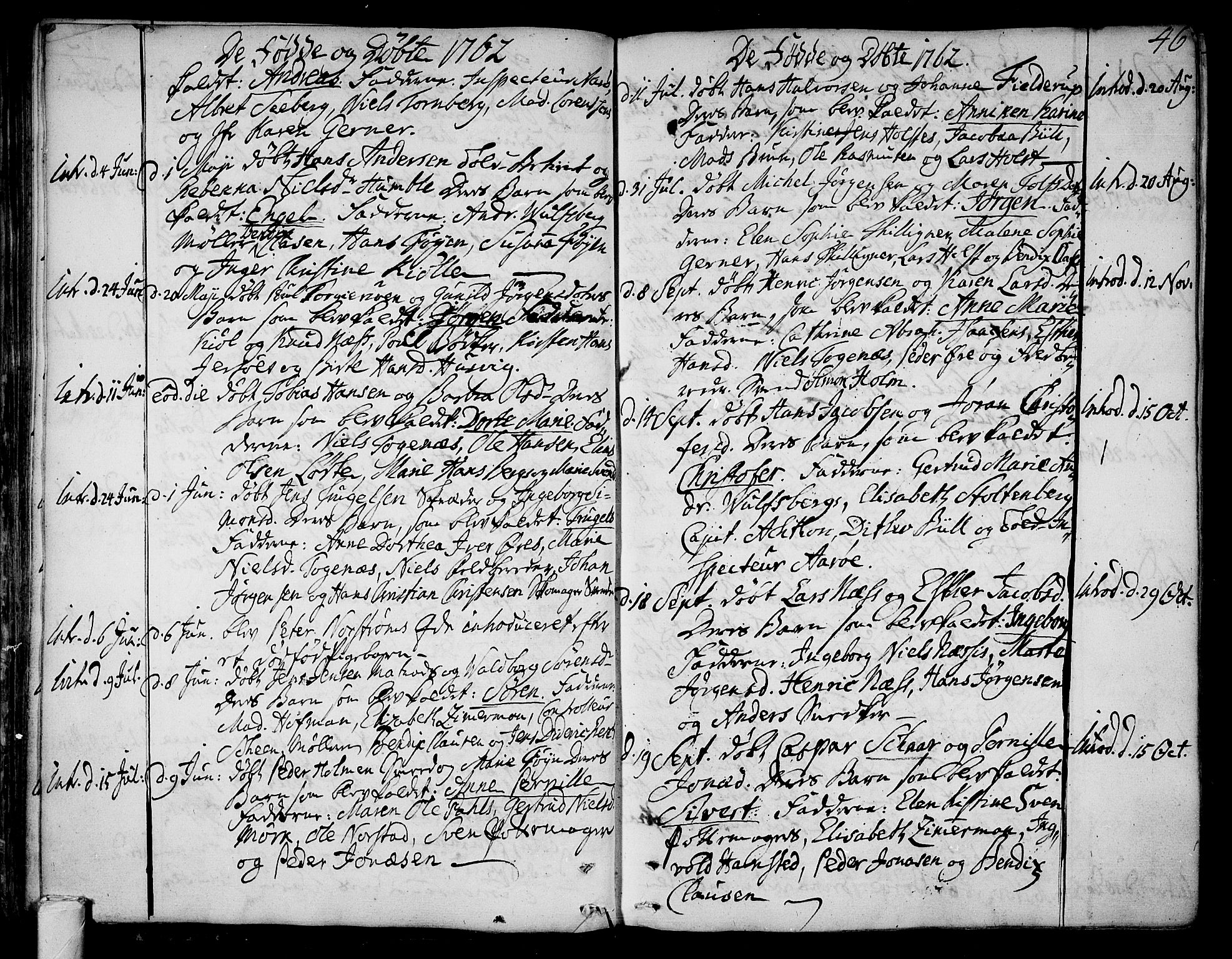 Tønsberg kirkebøker, SAKO/A-330/F/Fa/L0002: Parish register (official) no. I 2, 1760-1796, p. 46