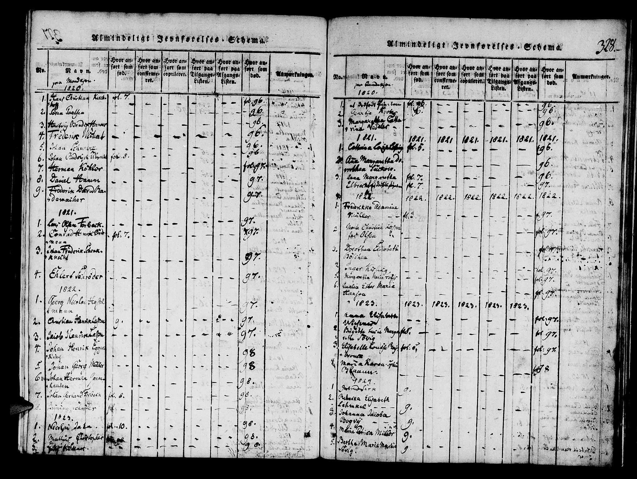 Mariakirken Sokneprestembete, SAB/A-76901/H/Haa/L0005: Parish register (official) no. A 5, 1815-1845, p. 328