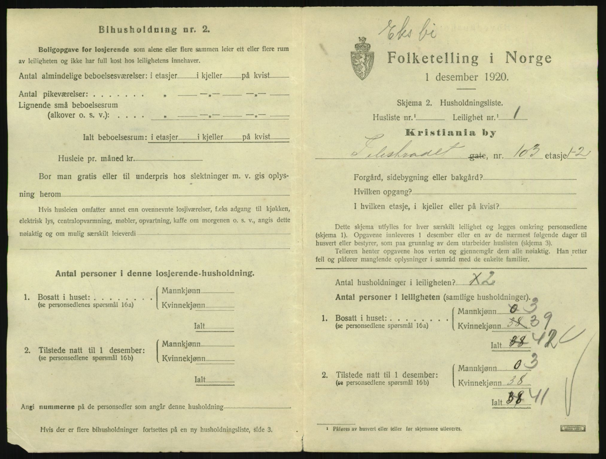 SAO, 1920 census for Kristiania, 1920, p. 81150