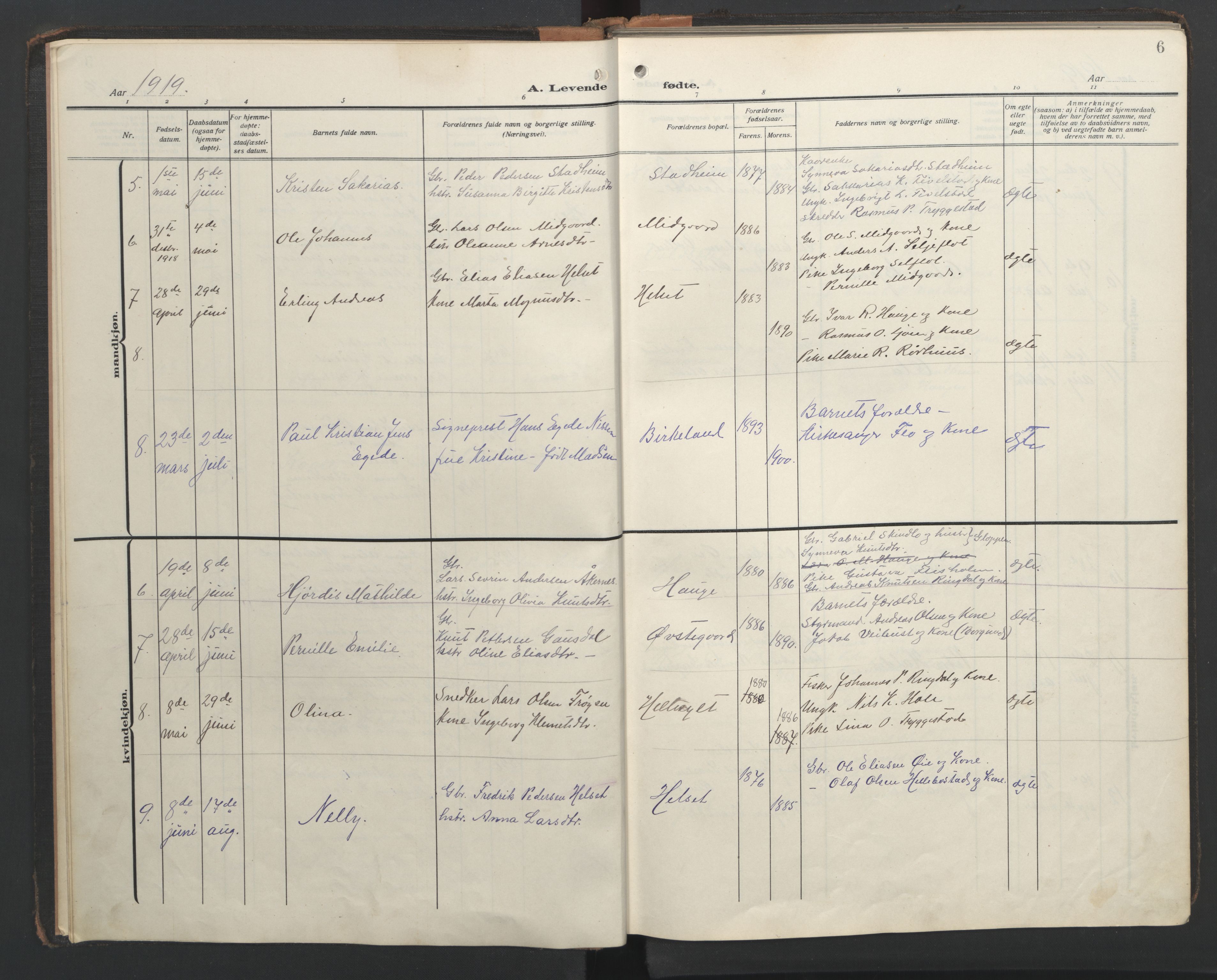 Ministerialprotokoller, klokkerbøker og fødselsregistre - Møre og Romsdal, SAT/A-1454/517/L0232: Parish register (copy) no. 517C05, 1910-1946, p. 6