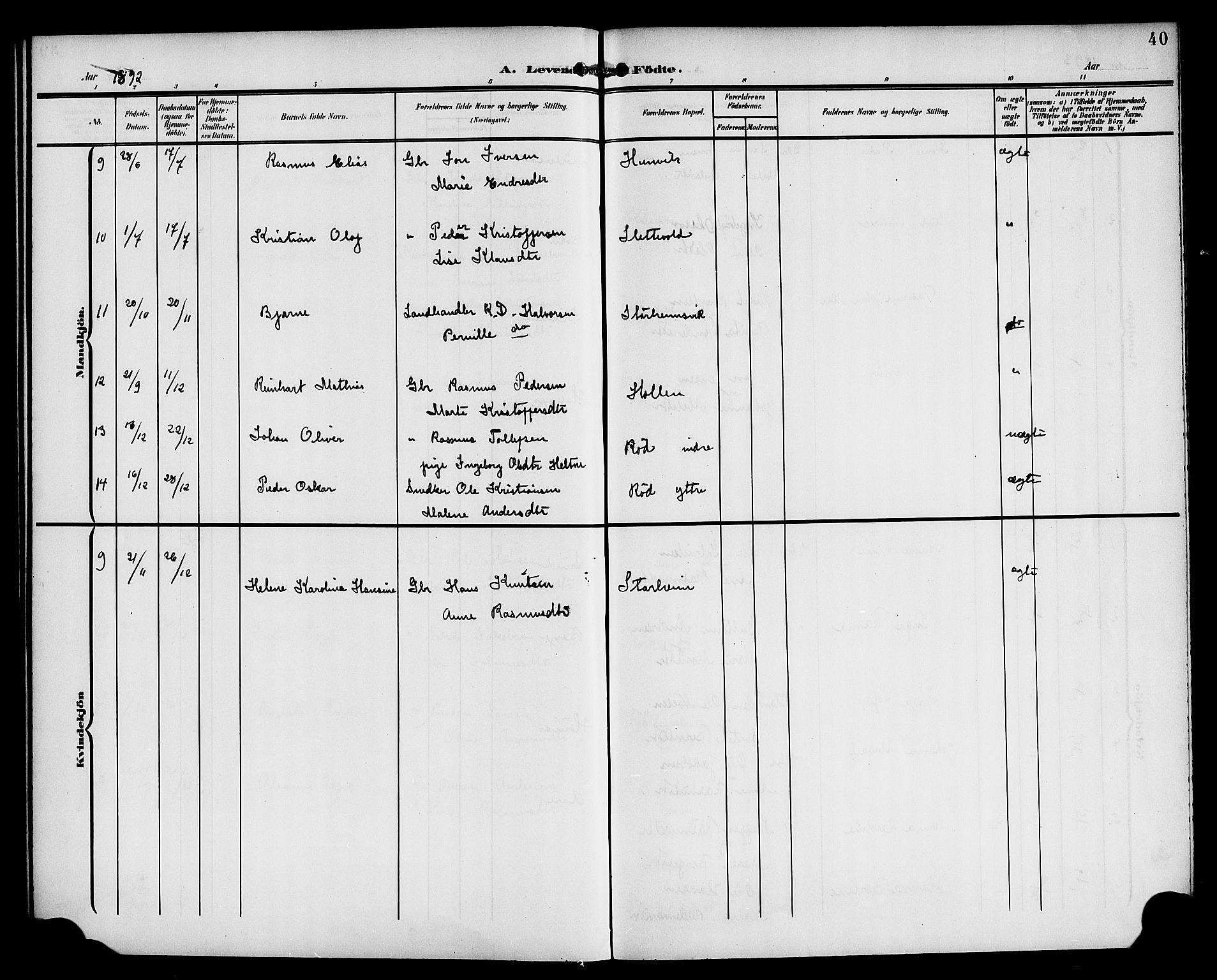 Eid sokneprestembete, AV/SAB-A-82301/H/Haa/Haac/L0001: Parish register (official) no. C 1, 1879-1899, p. 40