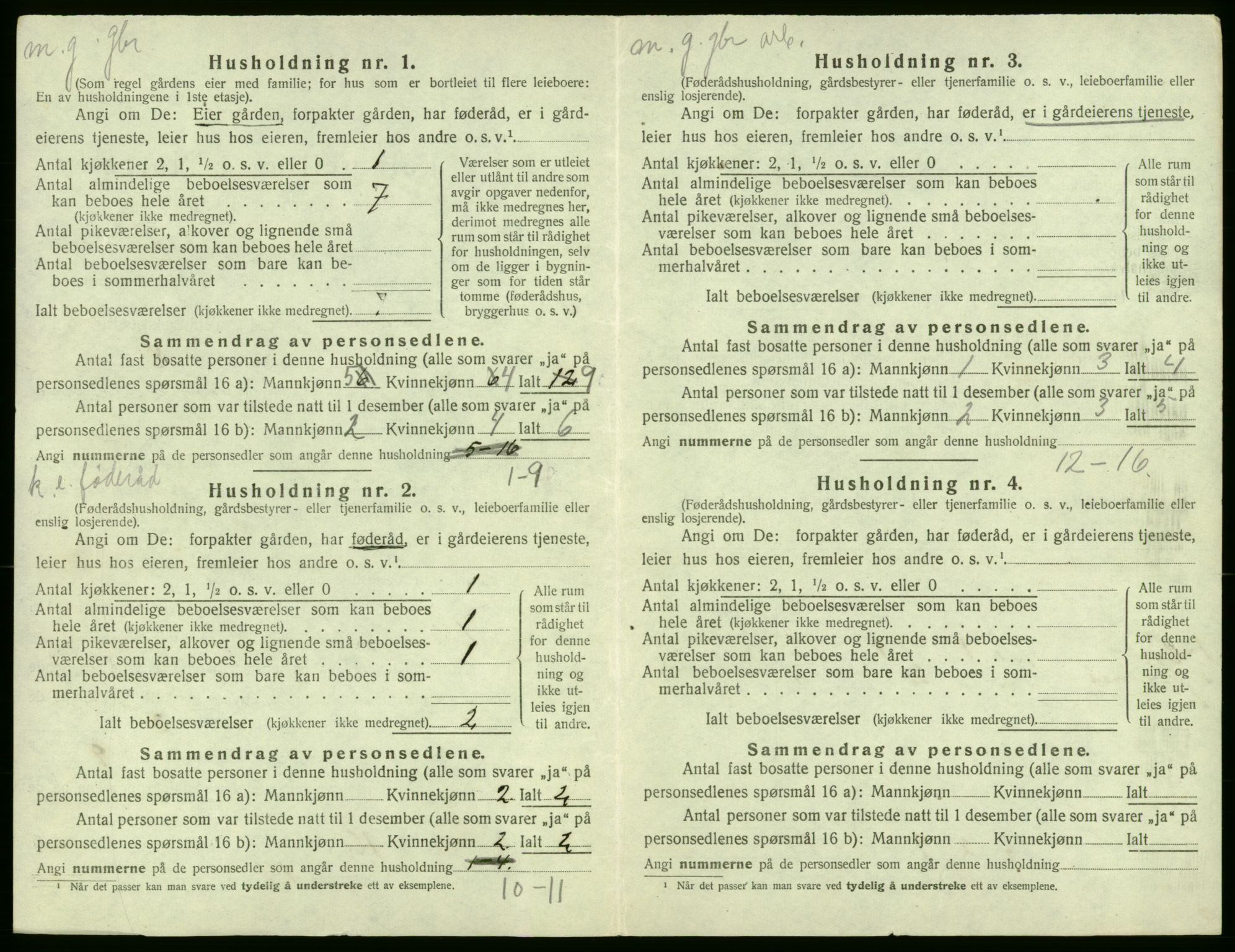 SAB, 1920 census for Stord, 1920, p. 97