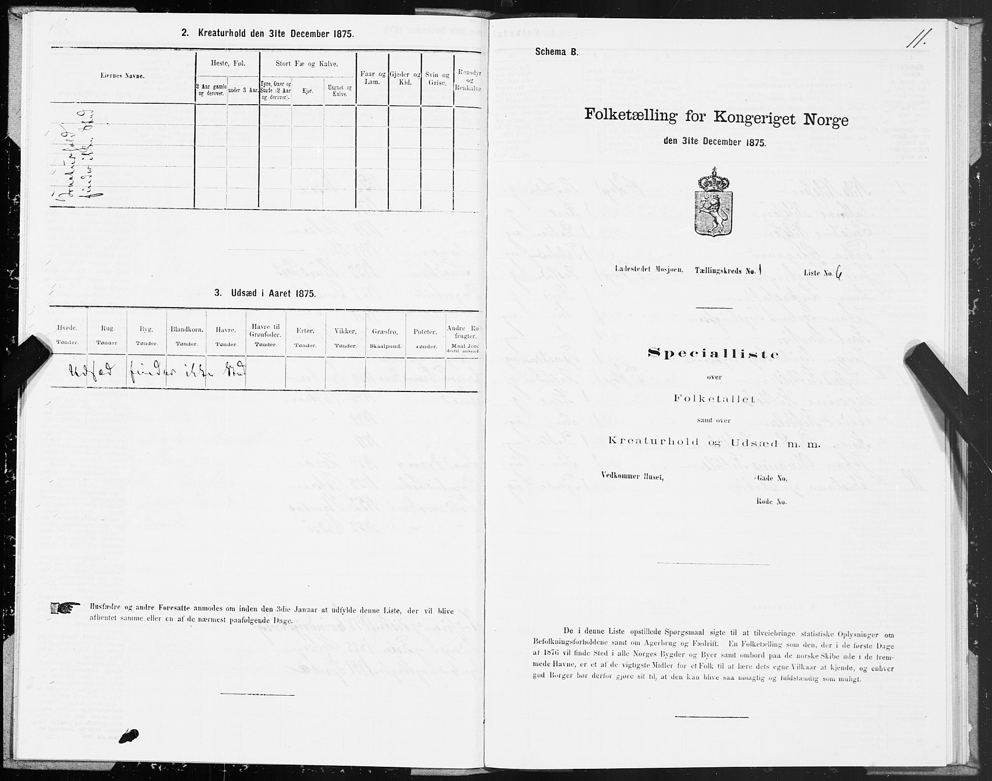 SAT, 1875 census for 1802B Vefsn/Mosjøen, 1875, p. 11