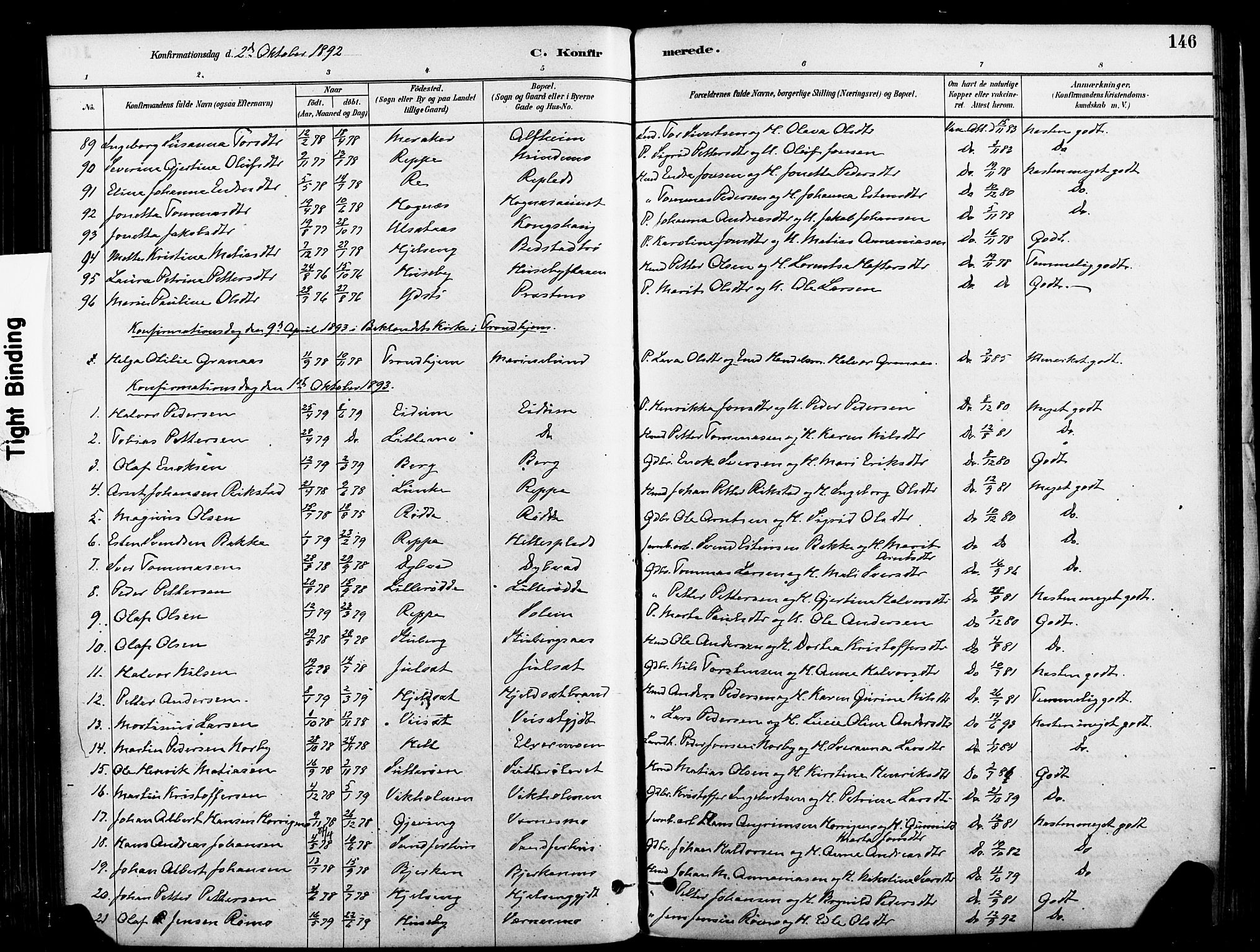 Ministerialprotokoller, klokkerbøker og fødselsregistre - Nord-Trøndelag, SAT/A-1458/709/L0077: Parish register (official) no. 709A17, 1880-1895, p. 146