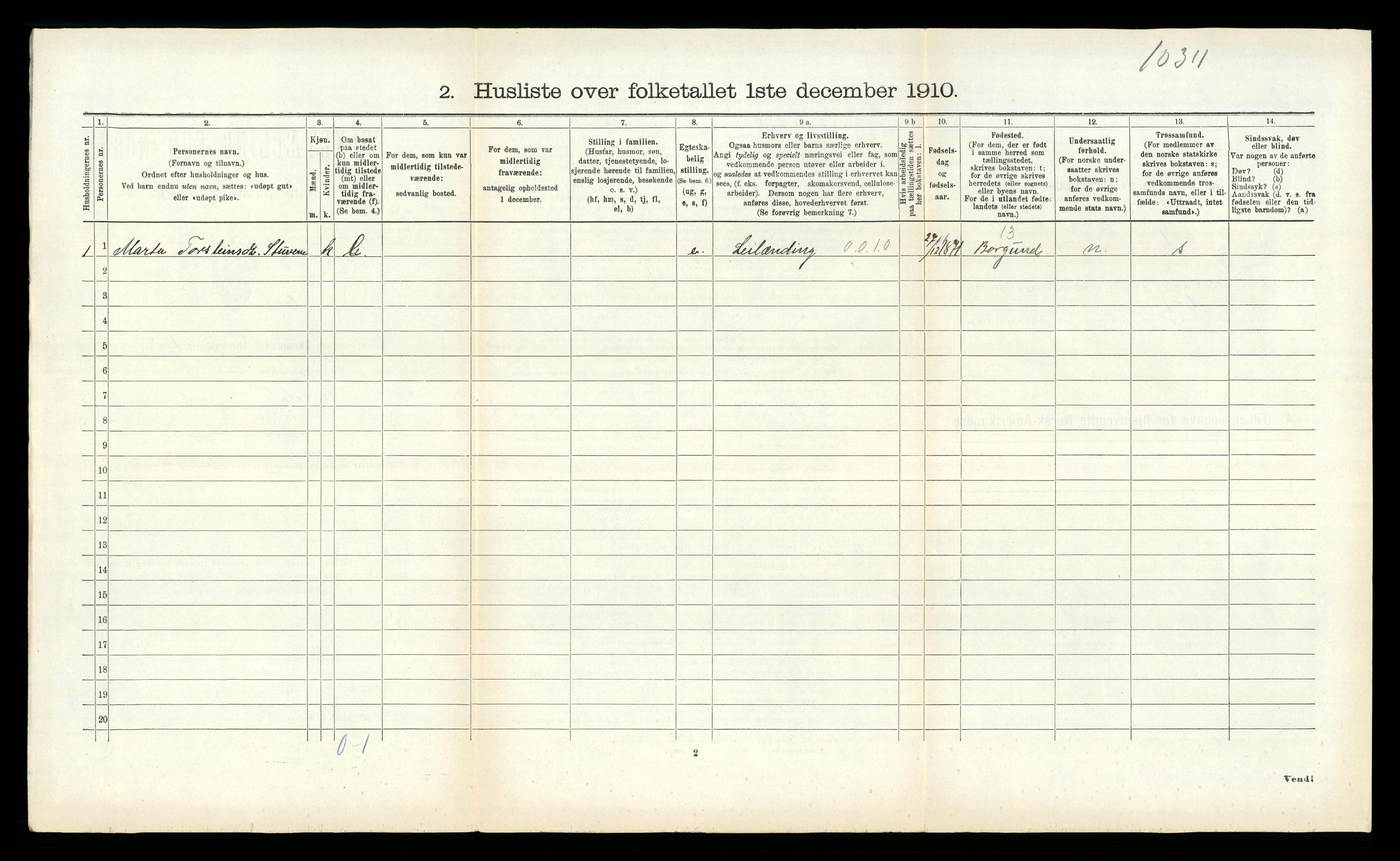 RA, 1910 census for Lærdal, 1910, p. 711