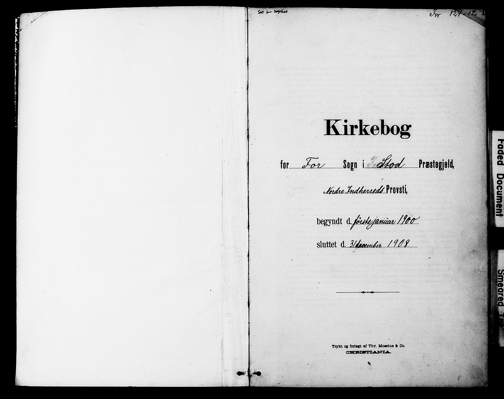 Ministerialprotokoller, klokkerbøker og fødselsregistre - Nord-Trøndelag, SAT/A-1458/746/L0452: Parish register (official) no. 746A09, 1900-1908, p. 1