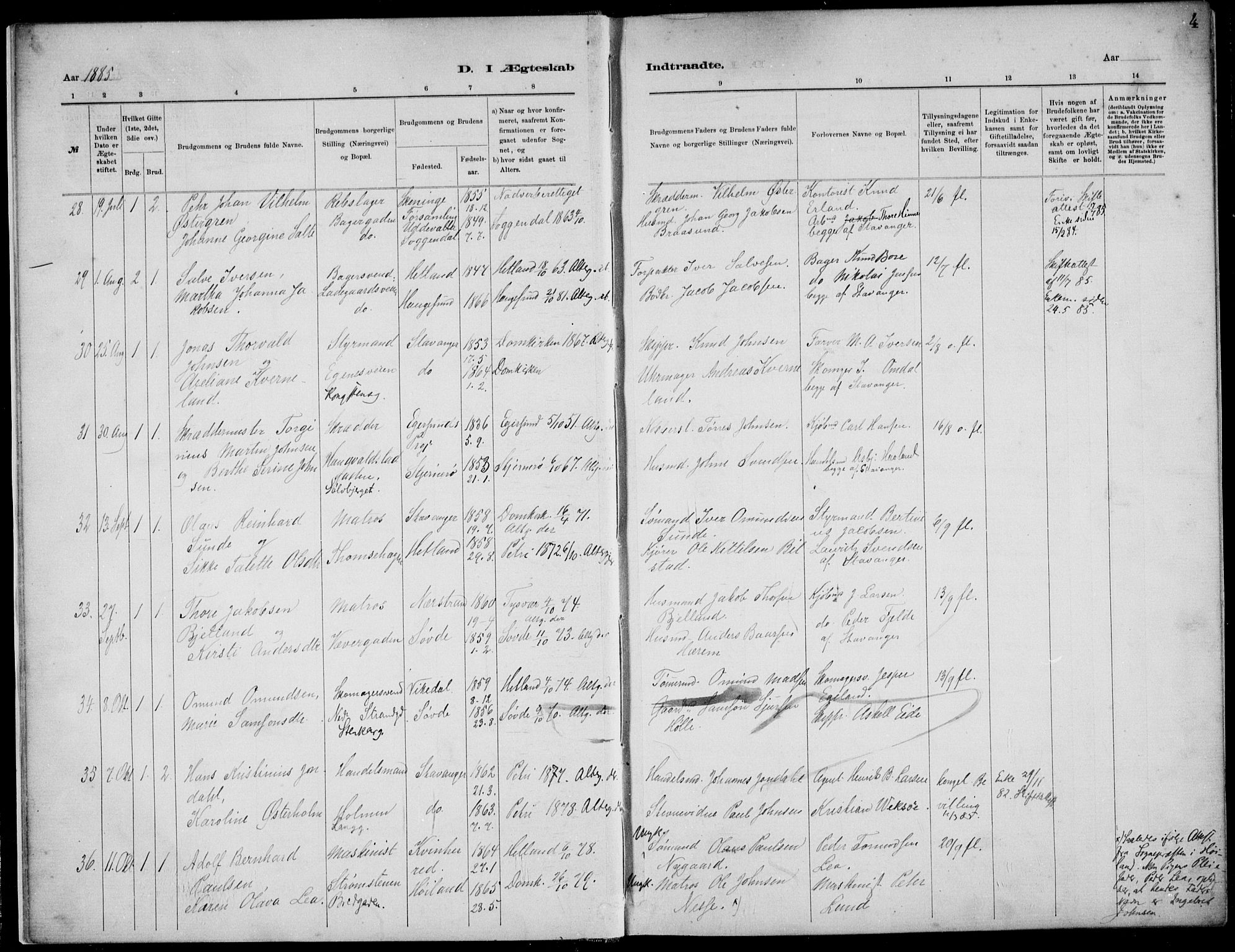 St. Petri sokneprestkontor, AV/SAST-A-101813/001/30/30BB/L0005: Parish register (copy) no. B 5, 1878-1895, p. 4