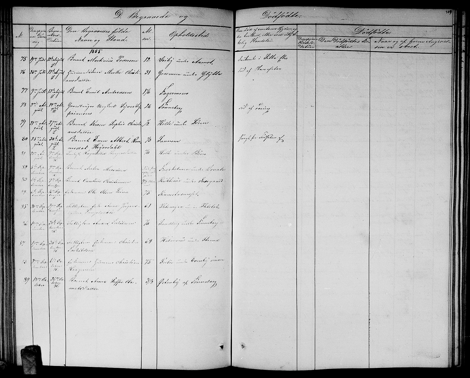 Høland prestekontor Kirkebøker, SAO/A-10346a/G/Ga/L0004: Parish register (copy) no. I 4, 1854-1862, p. 309