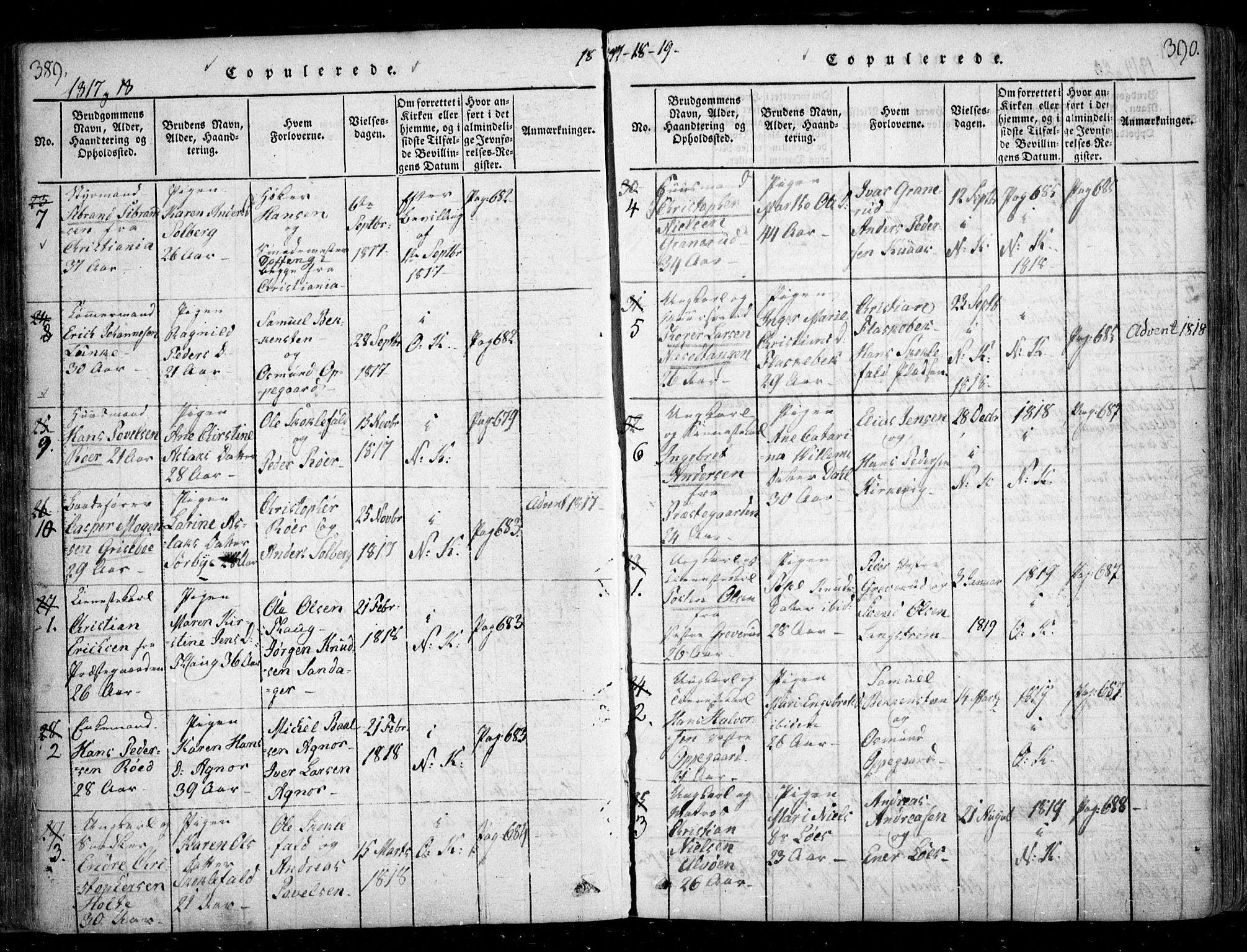 Nesodden prestekontor Kirkebøker, AV/SAO-A-10013/F/Fa/L0006: Parish register (official) no. I 6, 1814-1847, p. 389-390