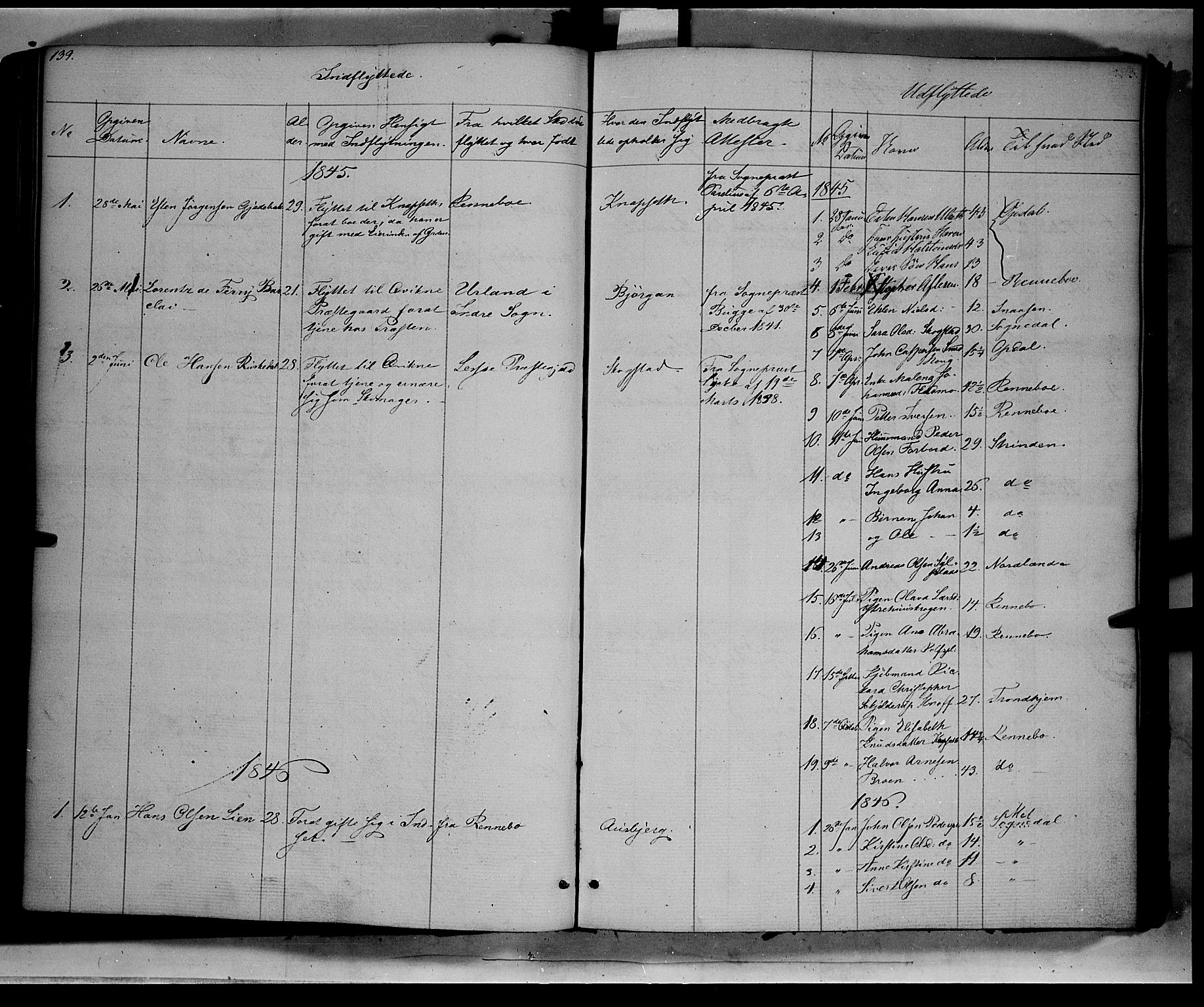 Kvikne prestekontor, SAH/PREST-064/H/Ha/Haa/L0005: Parish register (official) no. 5, 1841-1862, p. 139