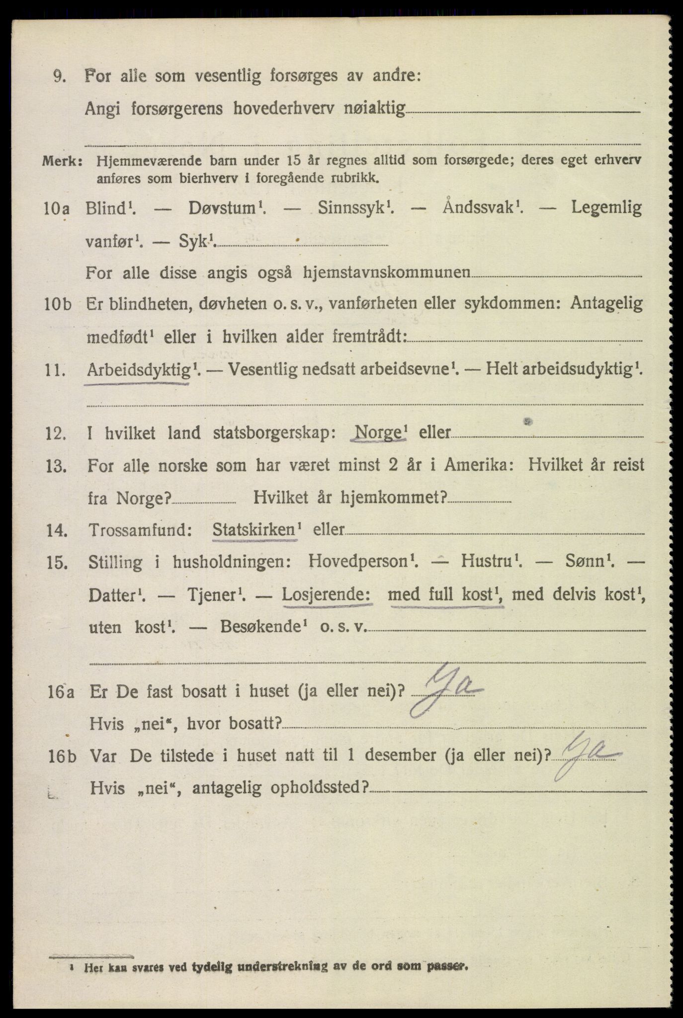 SAH, 1920 census for Kvikne, 1920, p. 967