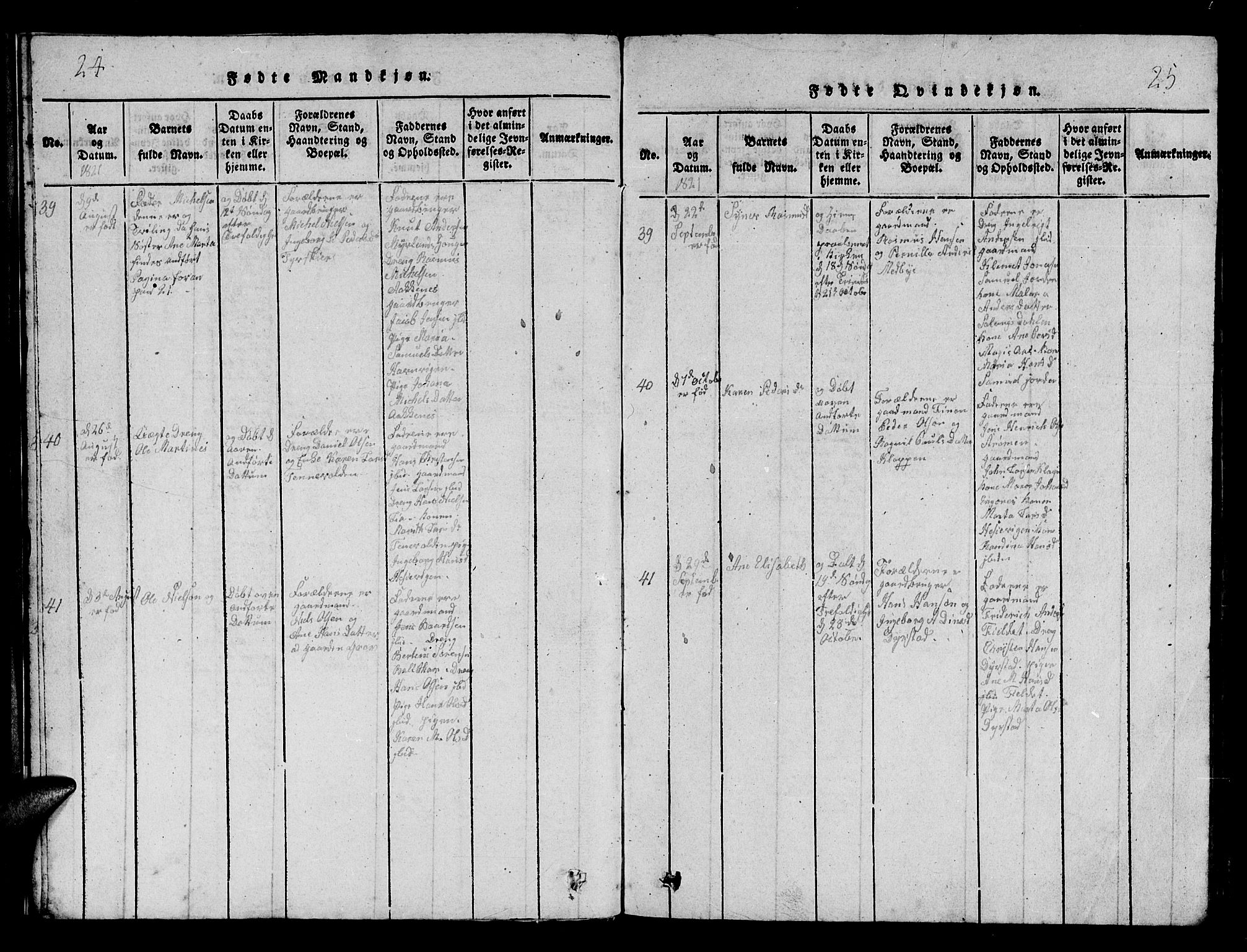 Ibestad sokneprestembete, SATØ/S-0077/H/Ha/Hab/L0002klokker: Parish register (copy) no. 2, 1821-1833, p. 24-25