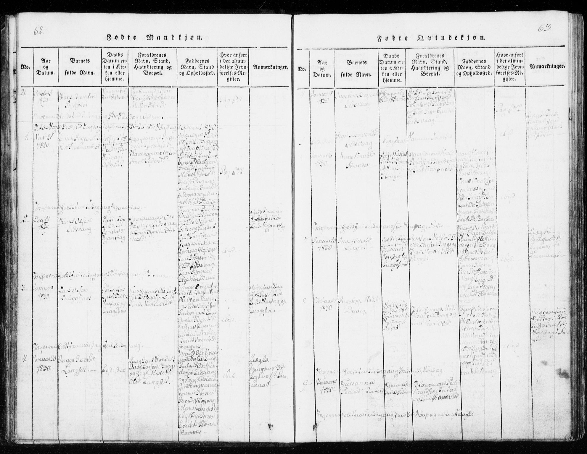 Ministerialprotokoller, klokkerbøker og fødselsregistre - Møre og Romsdal, AV/SAT-A-1454/551/L0623: Parish register (official) no. 551A03, 1818-1831, p. 62-63