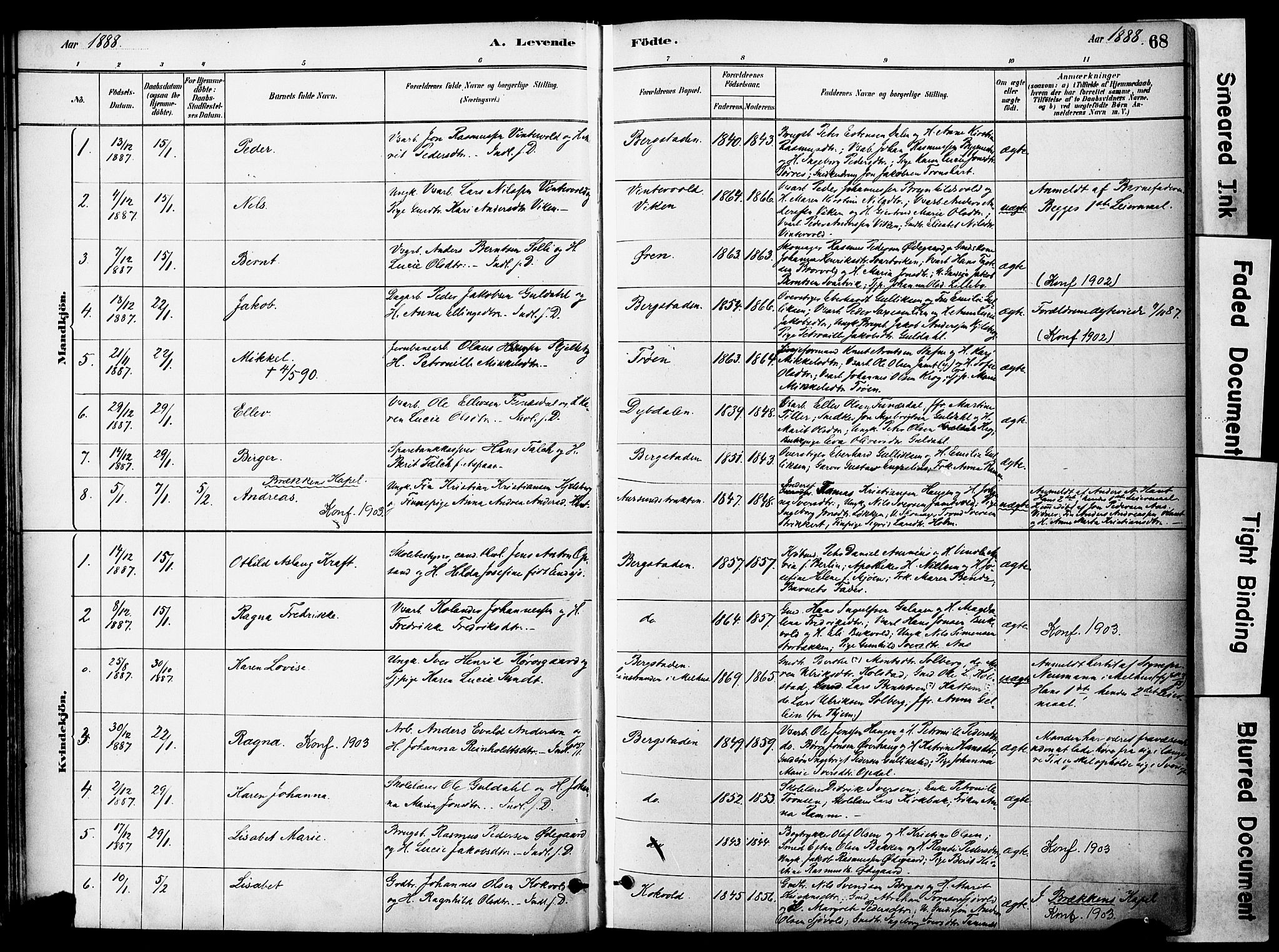 Ministerialprotokoller, klokkerbøker og fødselsregistre - Sør-Trøndelag, SAT/A-1456/681/L0933: Parish register (official) no. 681A11, 1879-1890, p. 68
